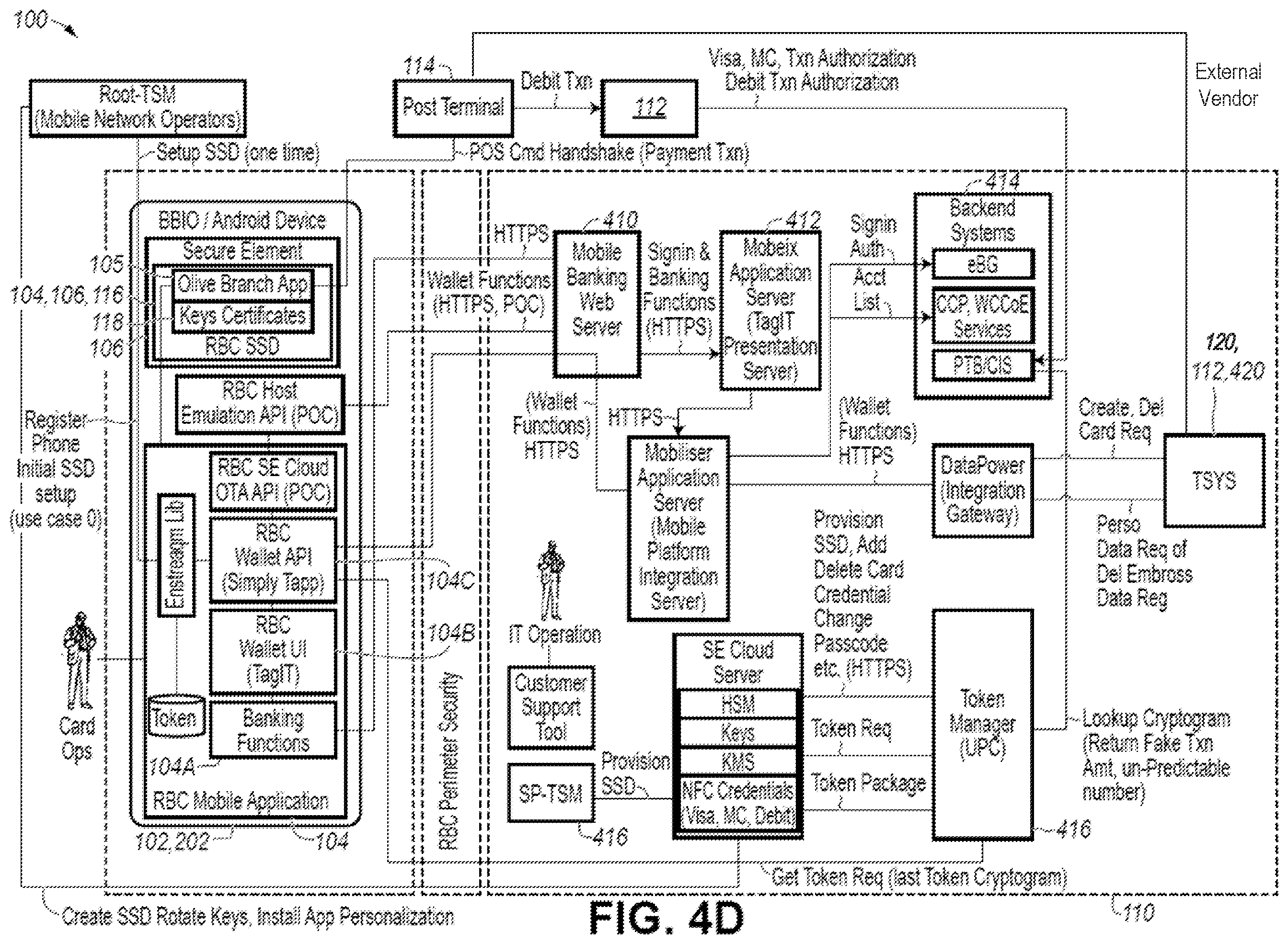 Patent US11847635 Figure 7 – Payment card with secure element and replenishable tokens