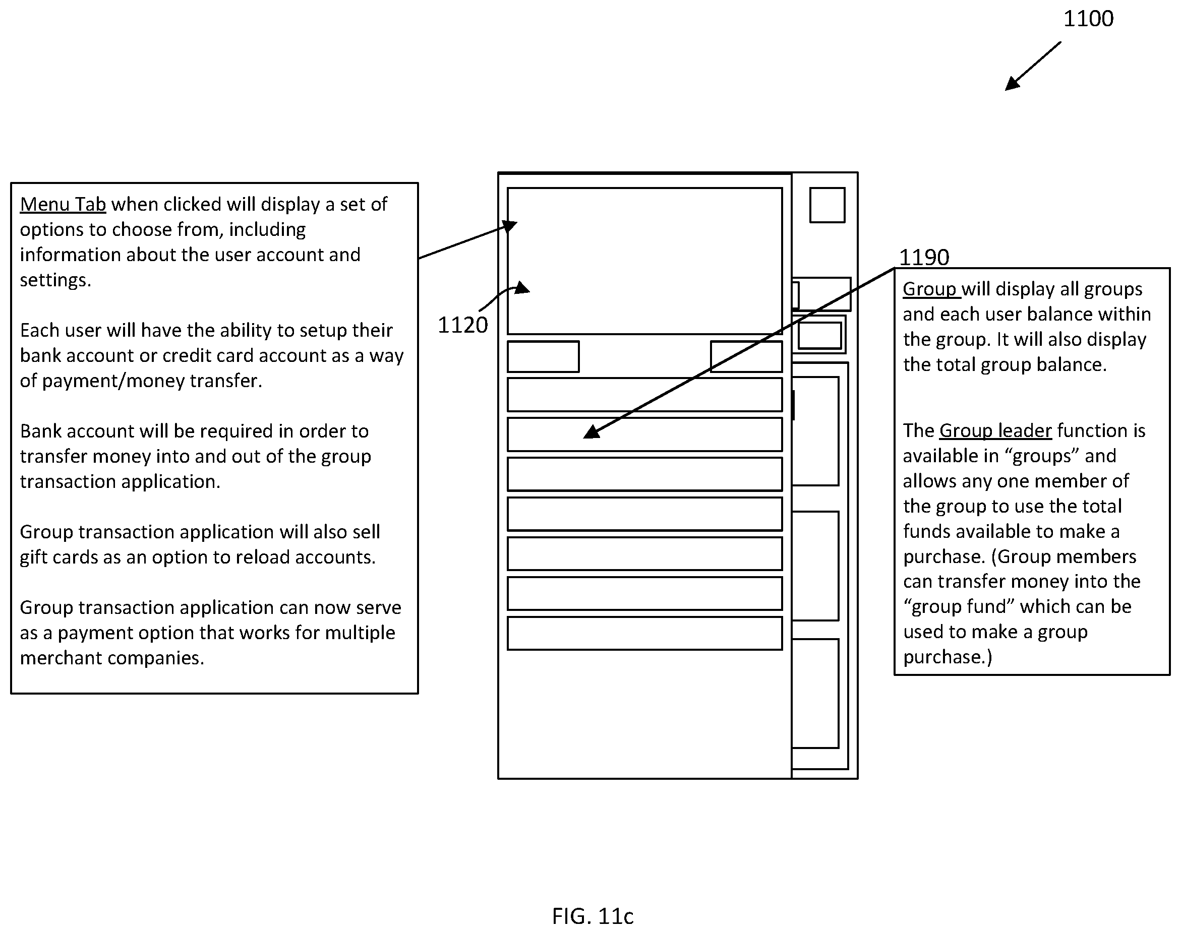Patent US11847644 Figure 13 – System and method for group transactions