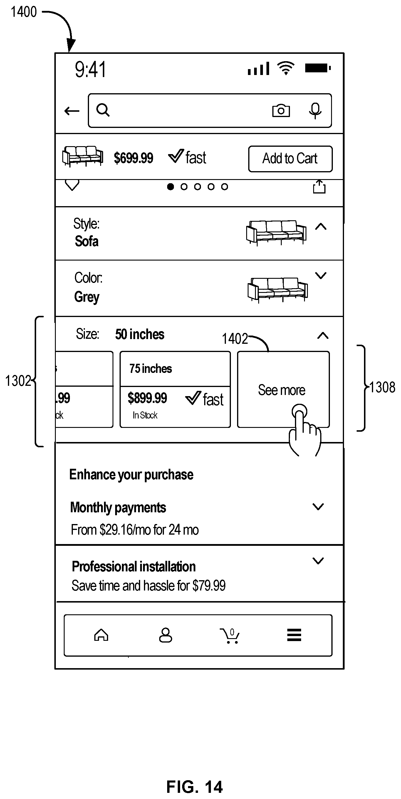 Patent US11847680 Figure 14 – Computer-implemented method, a computing device, and a non-transitory computer readable storage medium for presenting attribute variations