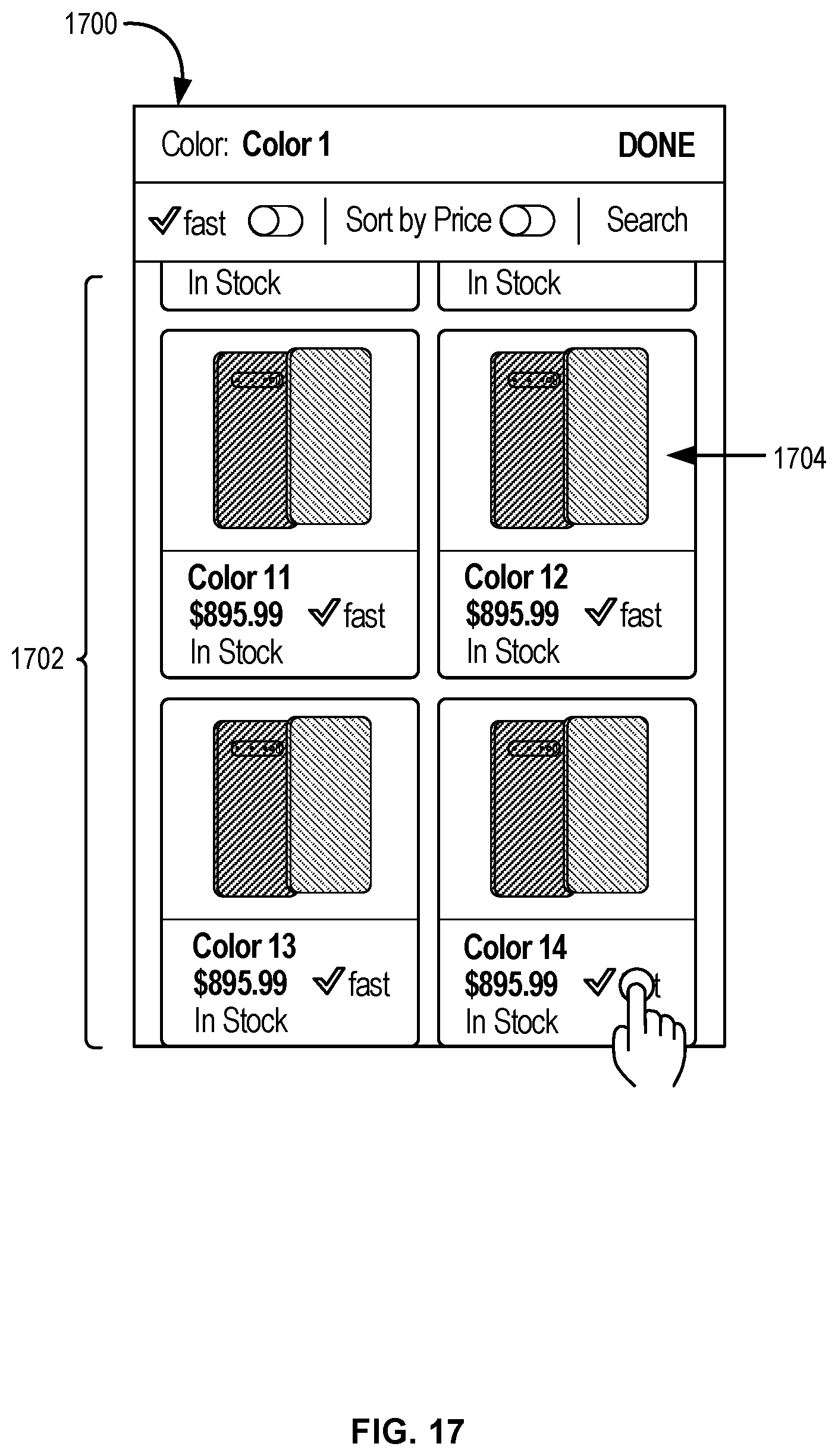 Patent US11847680 Figure 17 – Computer-implemented method, a computing device, and a non-transitory computer readable storage medium for presenting attribute variations