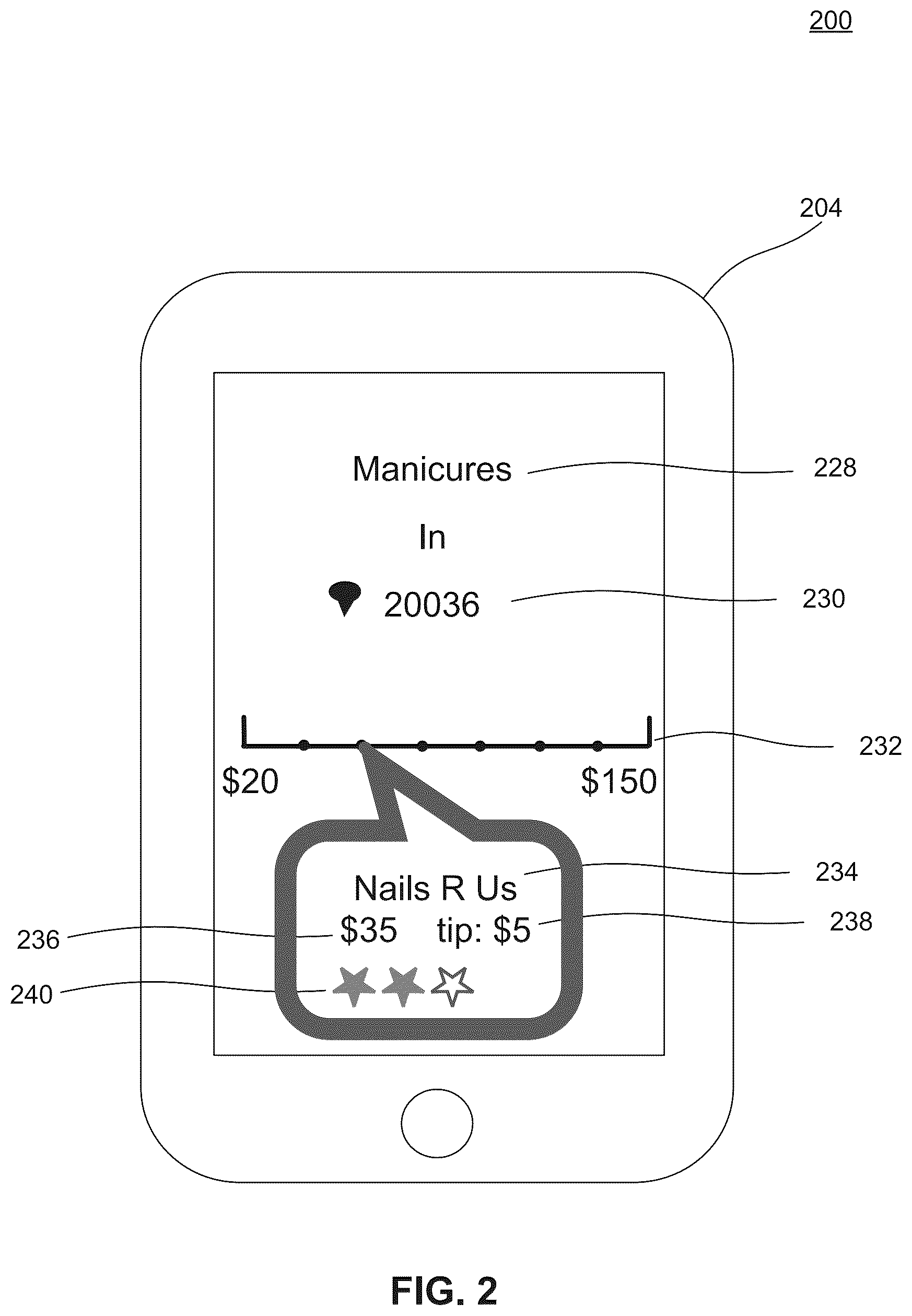 Patent US11847682 Figure 2 – System and method to recommend a service provider