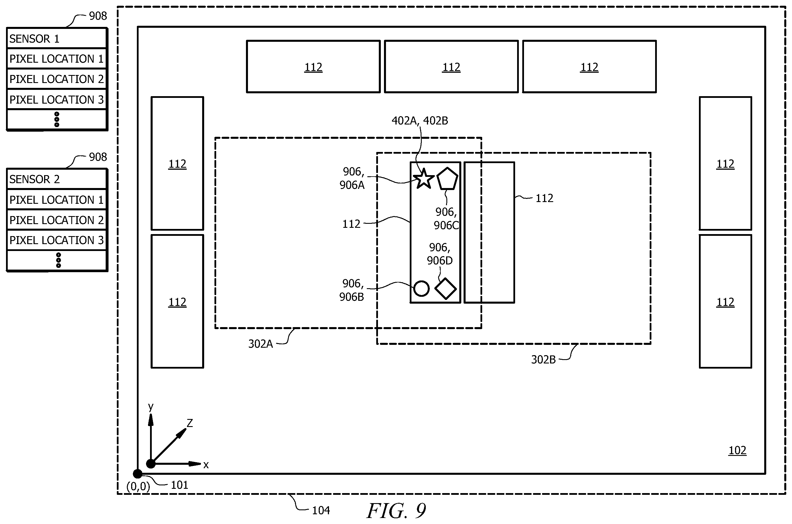 Patent US11847688 Figure 9 – Detecting and identifying misplaced items using a sensor array
