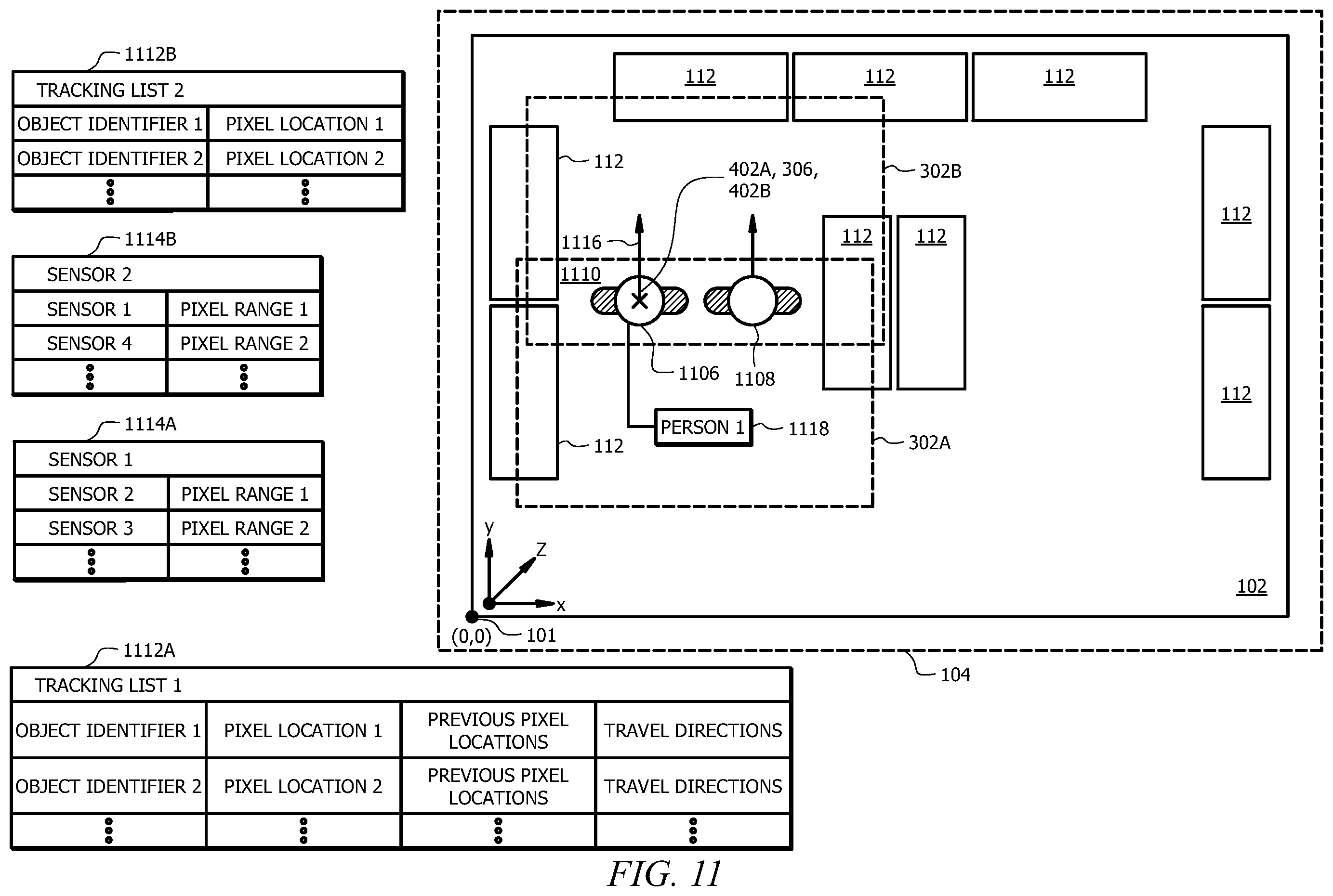 Patent US11847688 Figure 11 – Detecting and identifying misplaced items using a sensor array