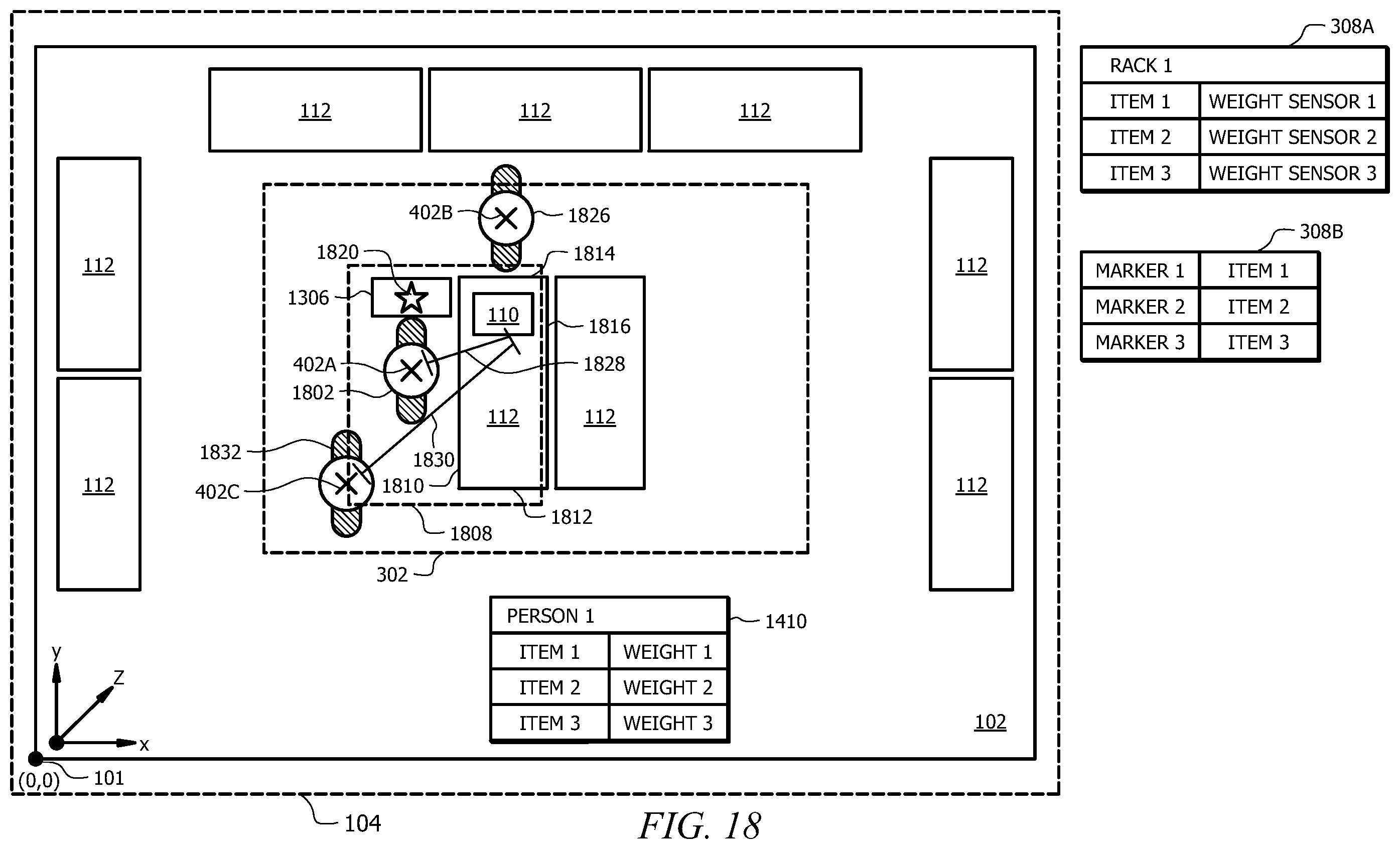 Patent US11847688 Figure 17 – Detecting and identifying misplaced items using a sensor array