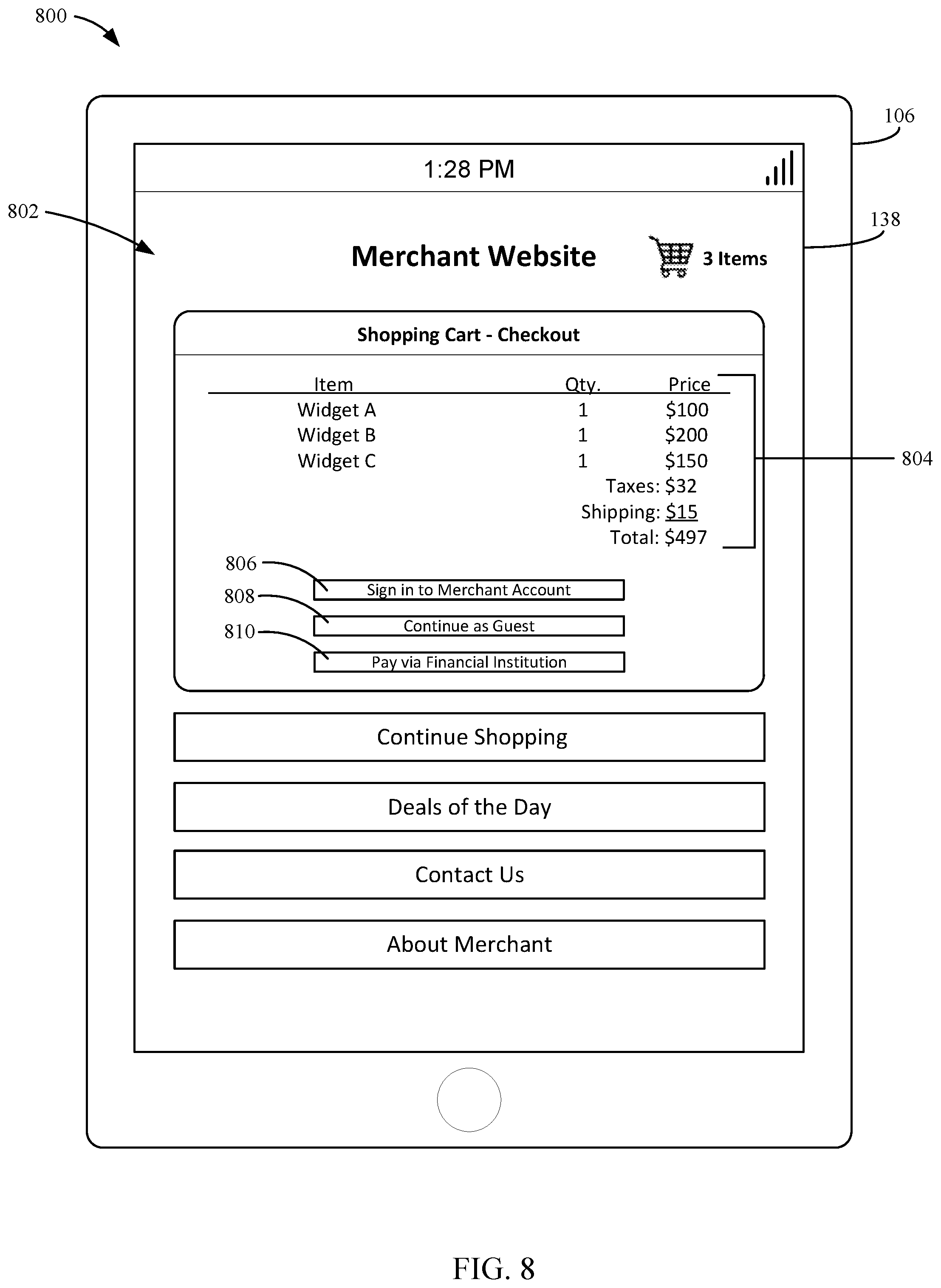 Patent US11847690 Figure 8 – Identity verification services with identity score through external entities via application programming interface