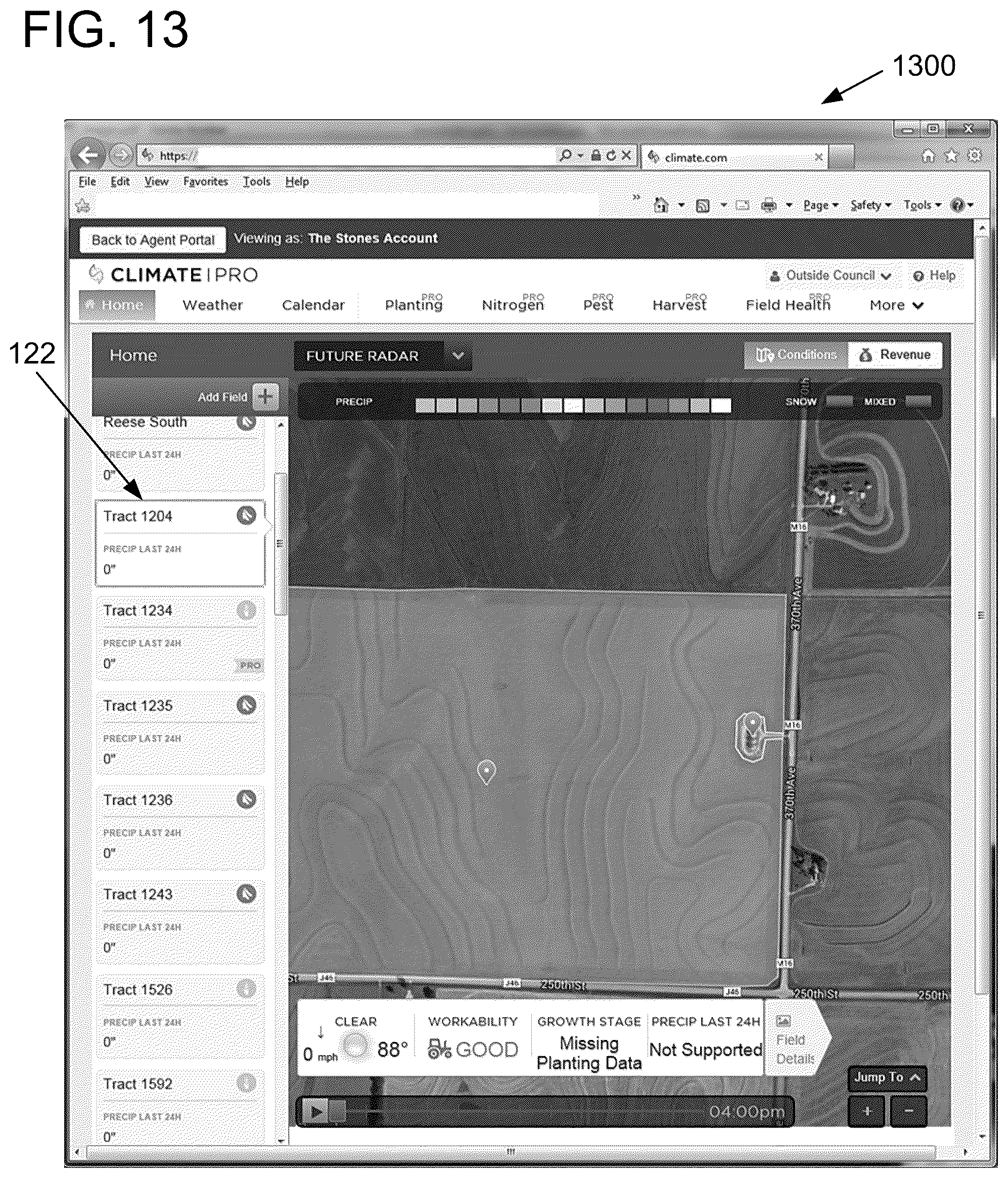 Patent US11847708 Figure 13 – Methods and systems for determining agricultural revenue
