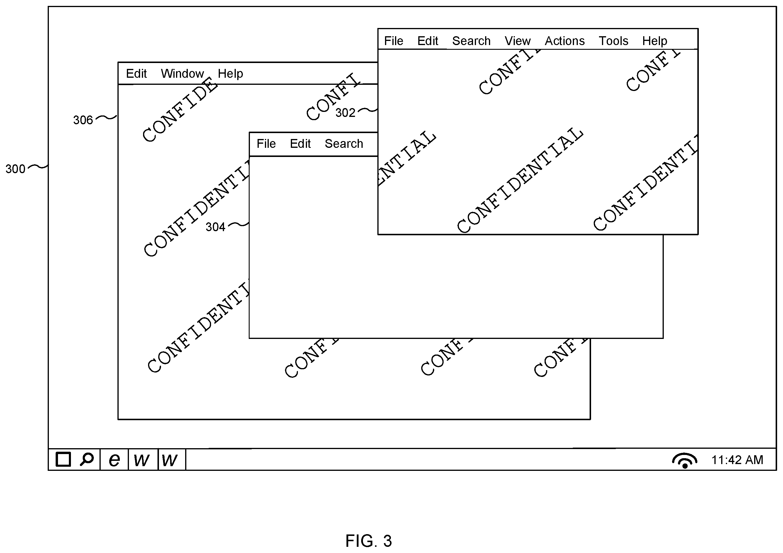 Patent US11847718 Figure 3 – Per-window digital watermark for desktop applications