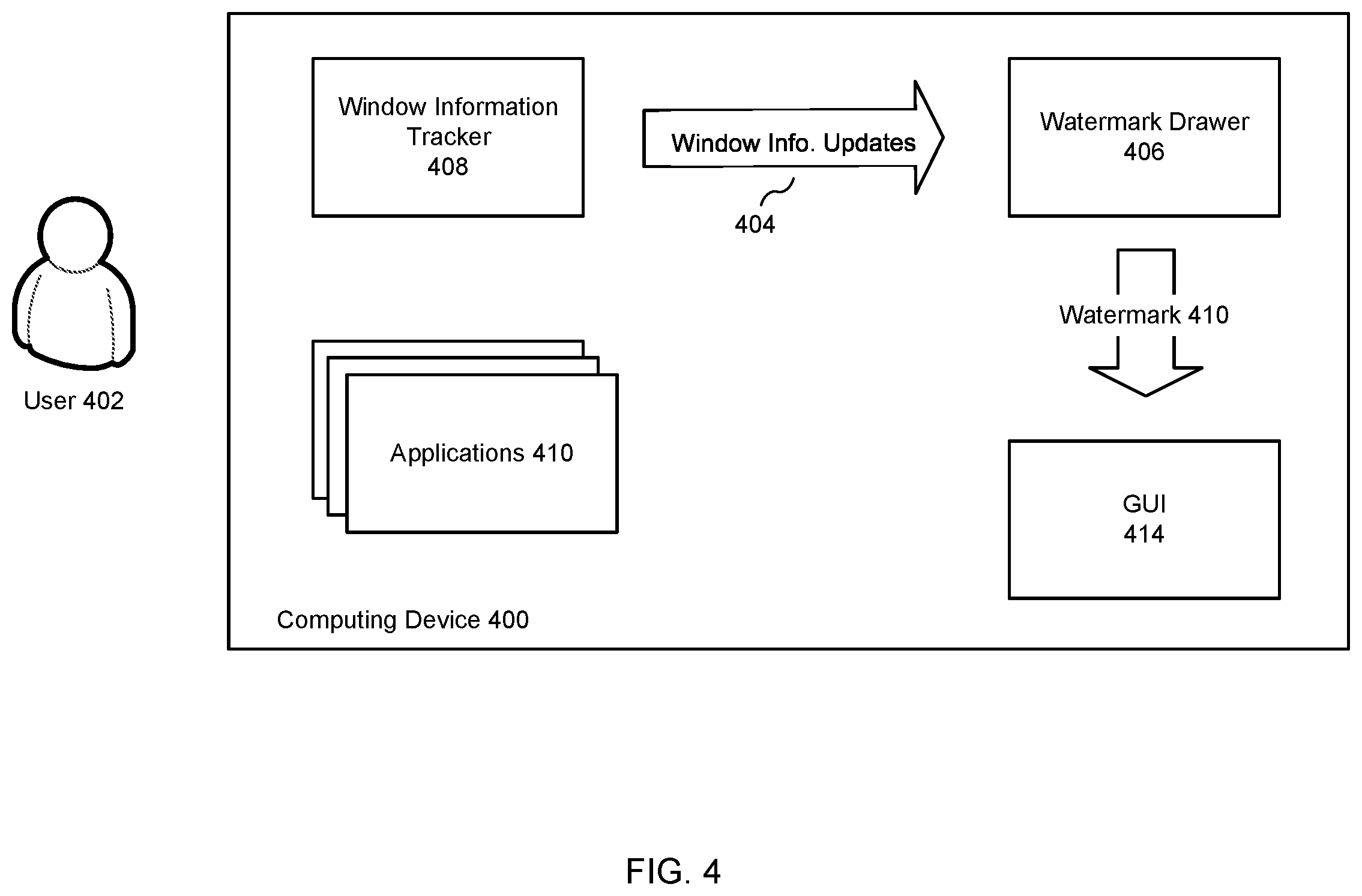 Patent US11847718 Figure 4 – Per-window digital watermark for desktop applications
