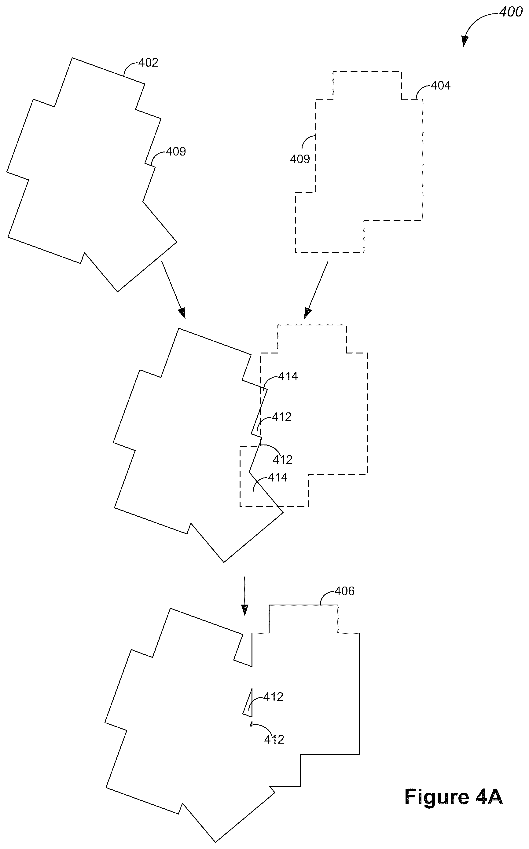 Patent US11847723 Figure 6 – Polygon edge matching with geometric operations