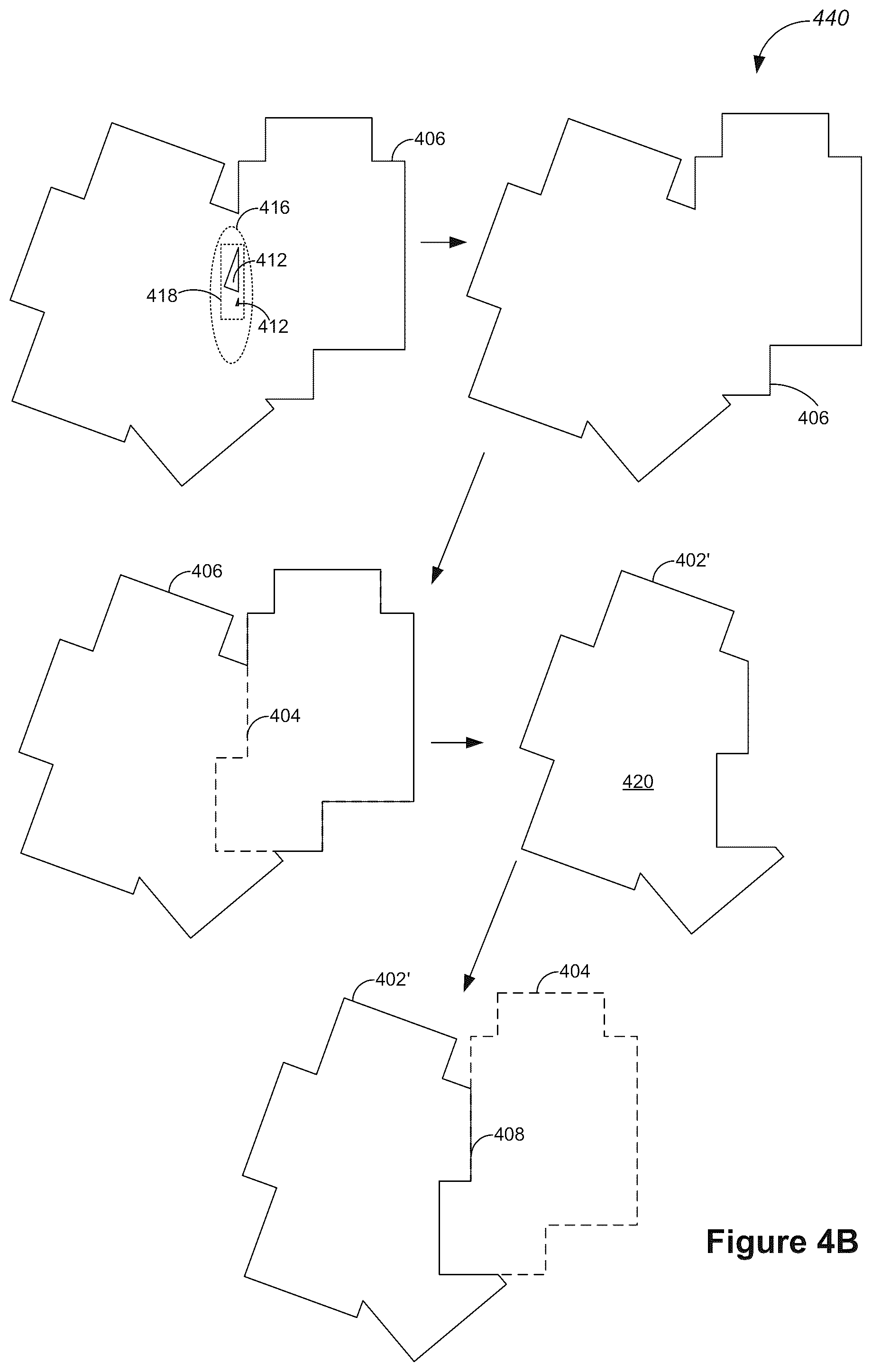 Patent US11847723 Figure 7 – Polygon edge matching with geometric operations