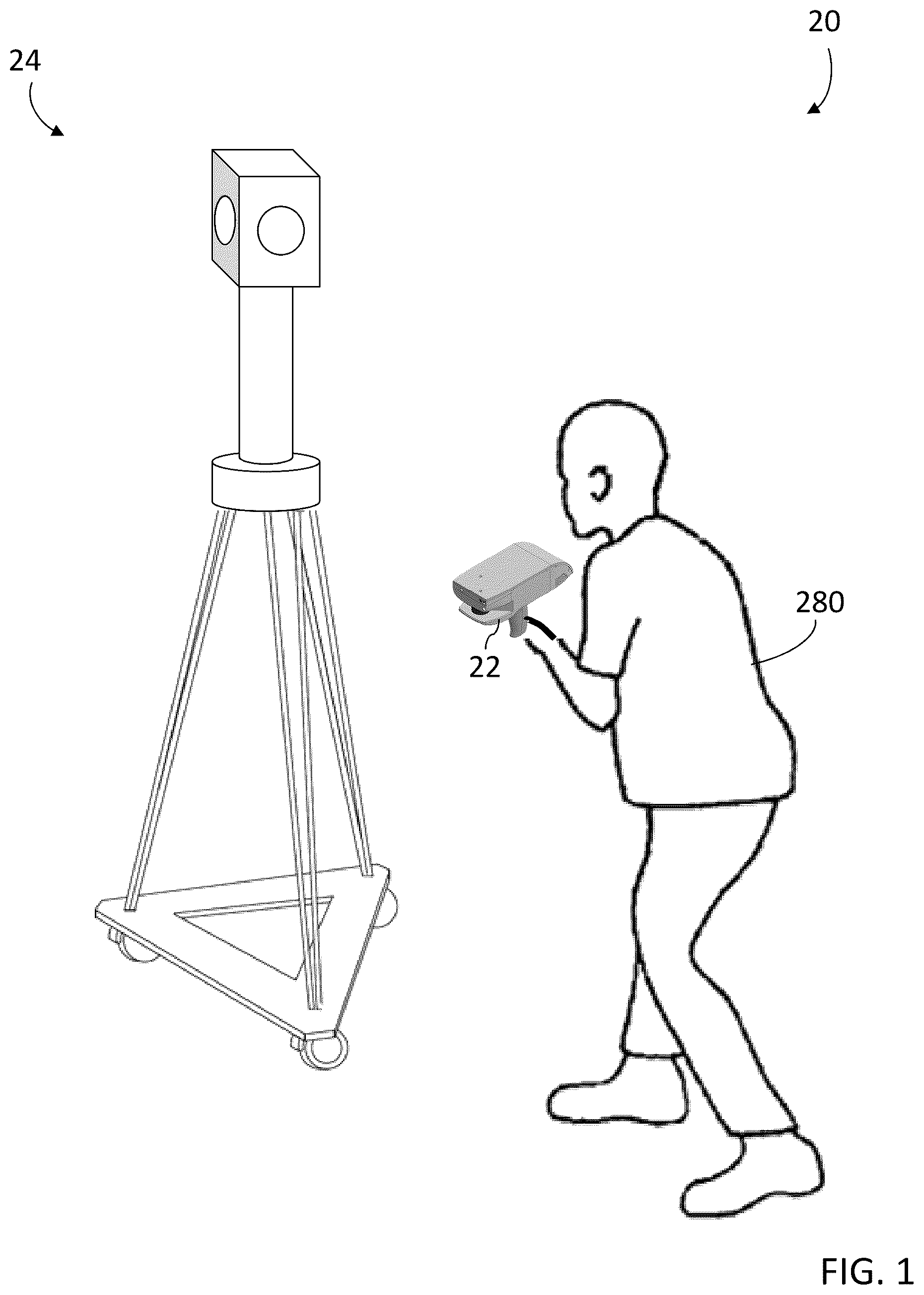Patent US11847741 Figure 1 – System and method of scanning an environment and generating two dimensional images of the environment