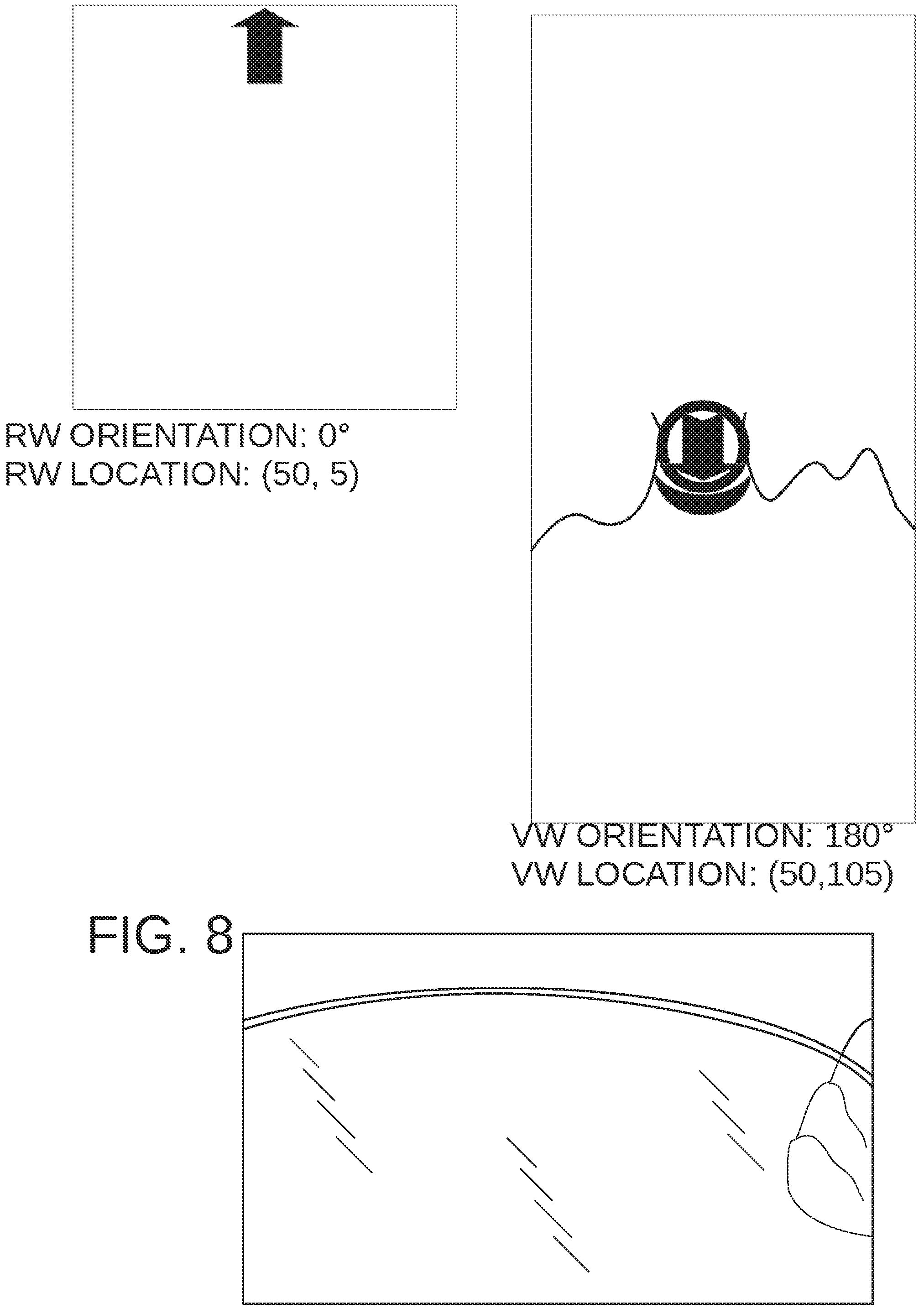Patent US11847745 Figure 8 – Collision avoidance system for head mounted display utilized in room scale virtual reality system