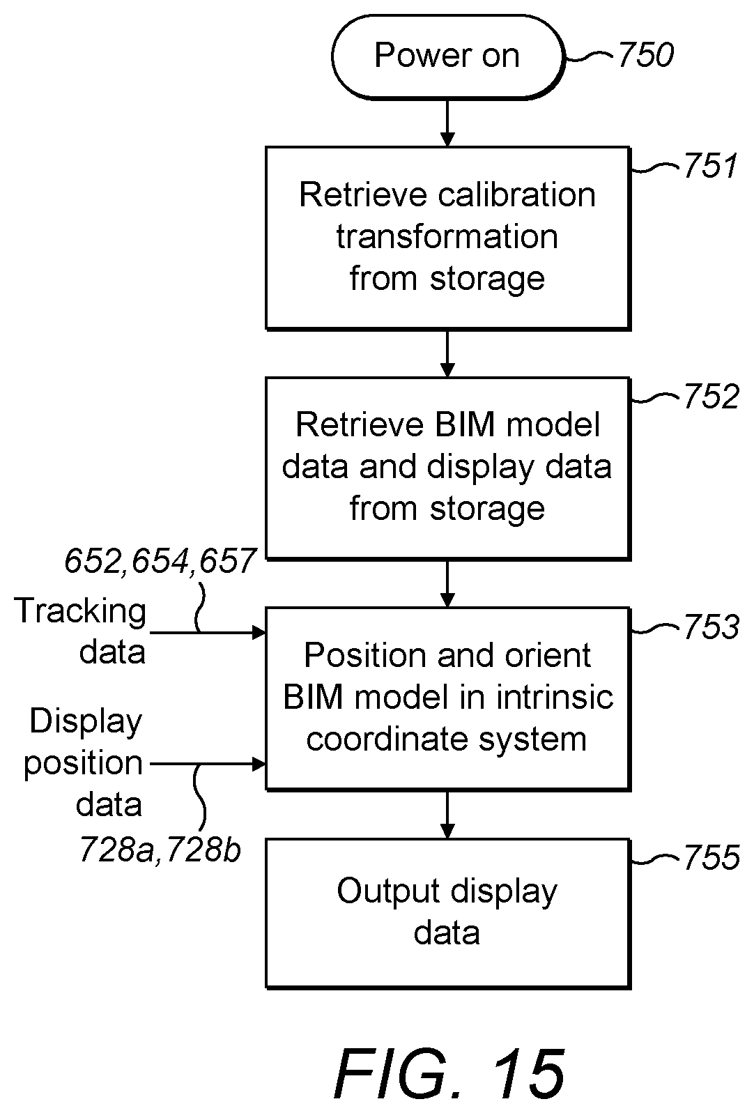 Patent US11847747 Figure 14 – Displaying a virtual image of a building information model
