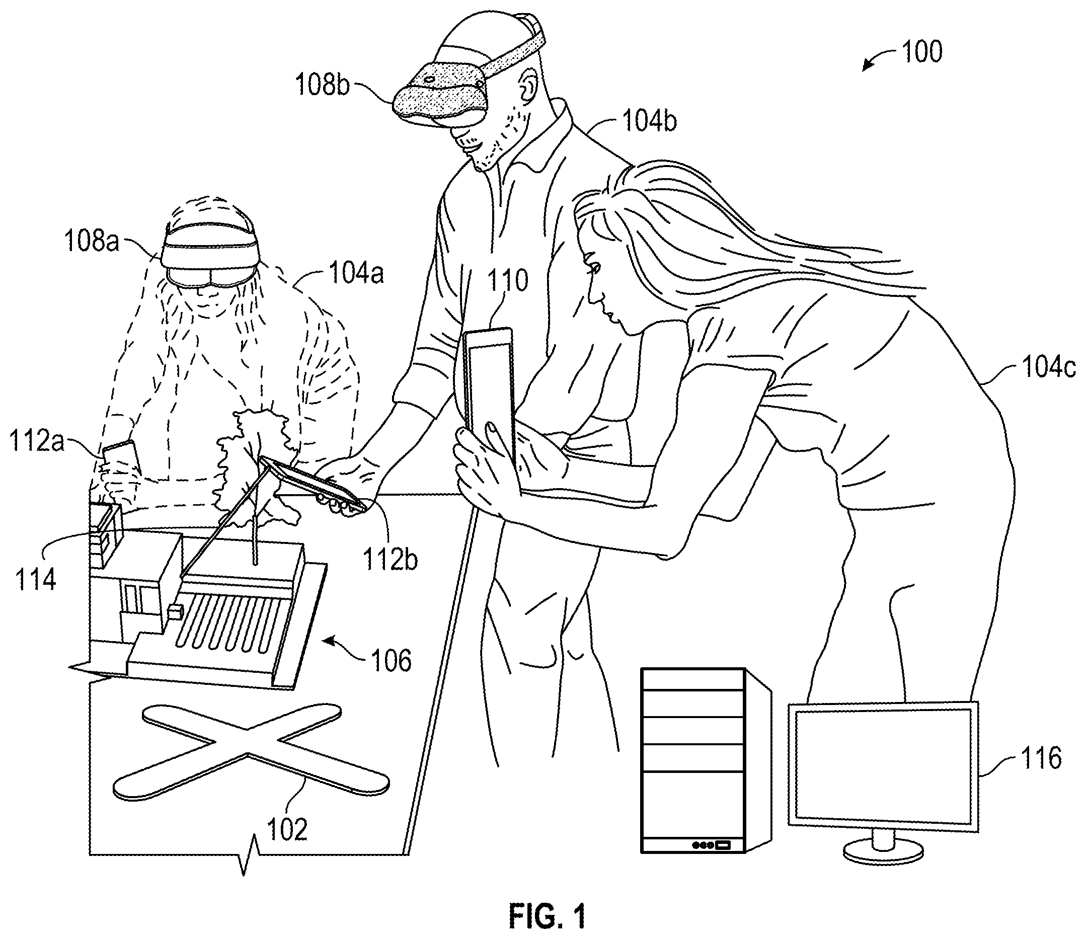 Patent US11847752 Figure 1 – Augmented reality collaboration system