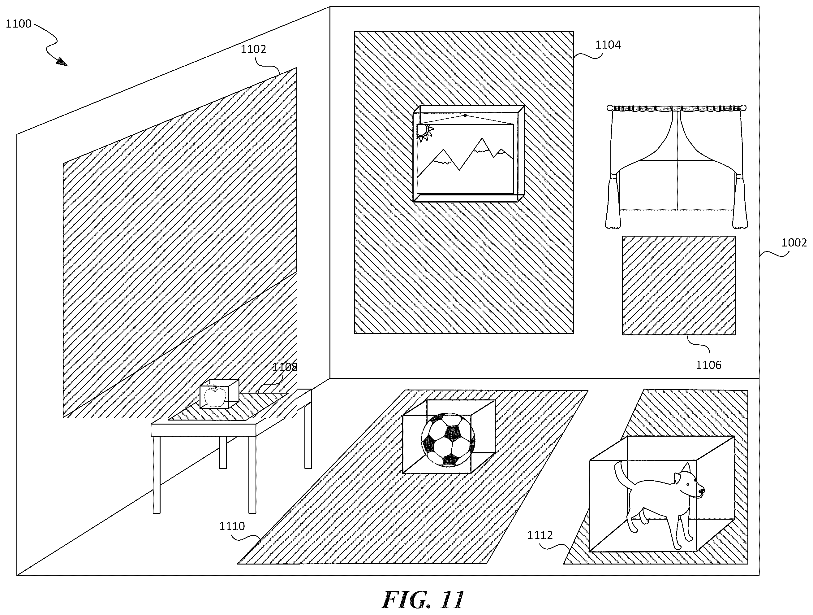 Patent US11847753 Figure 13 – Artificial reality augments and surfaces