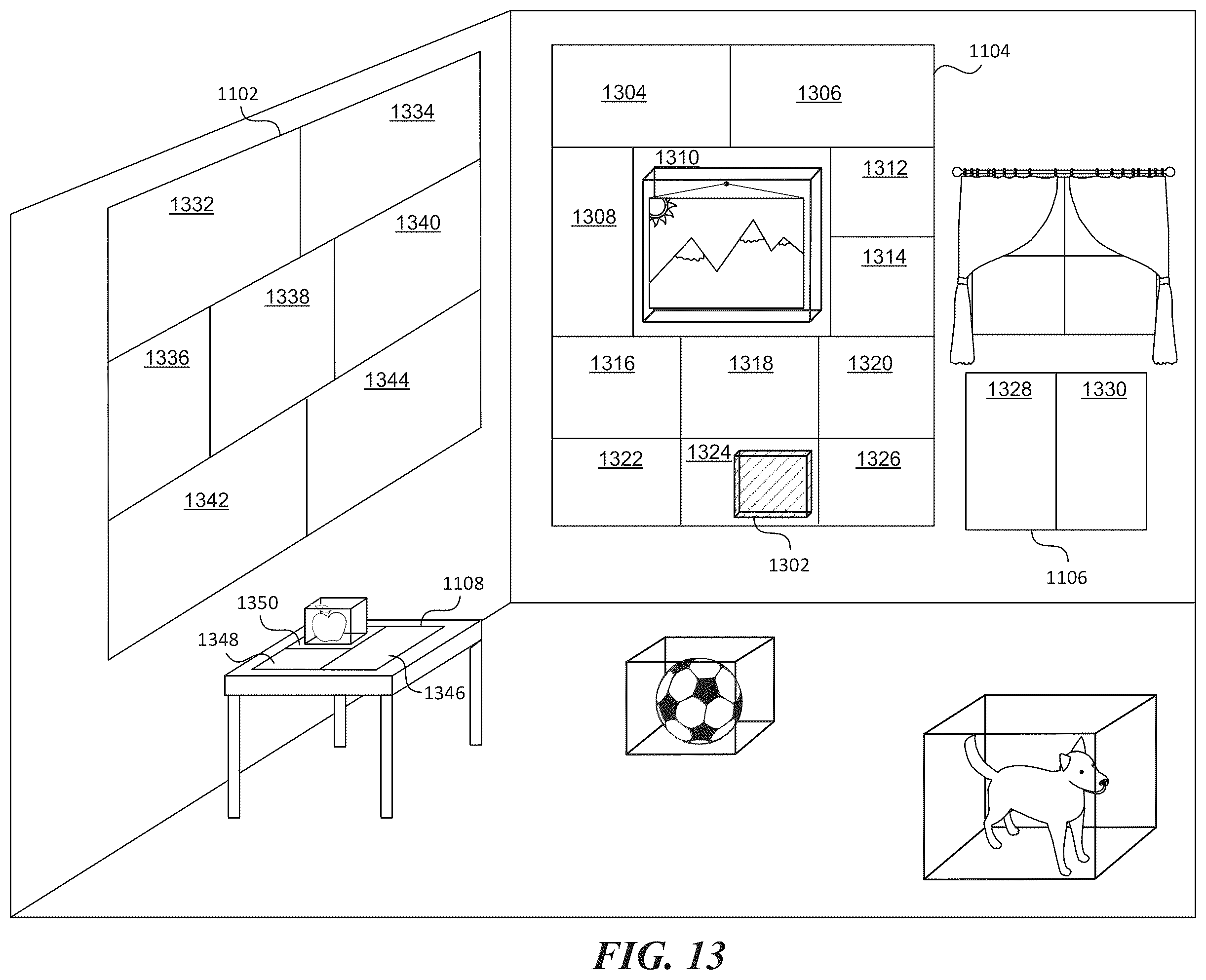 Patent US11847753 Figure 15 – Artificial reality augments and surfaces