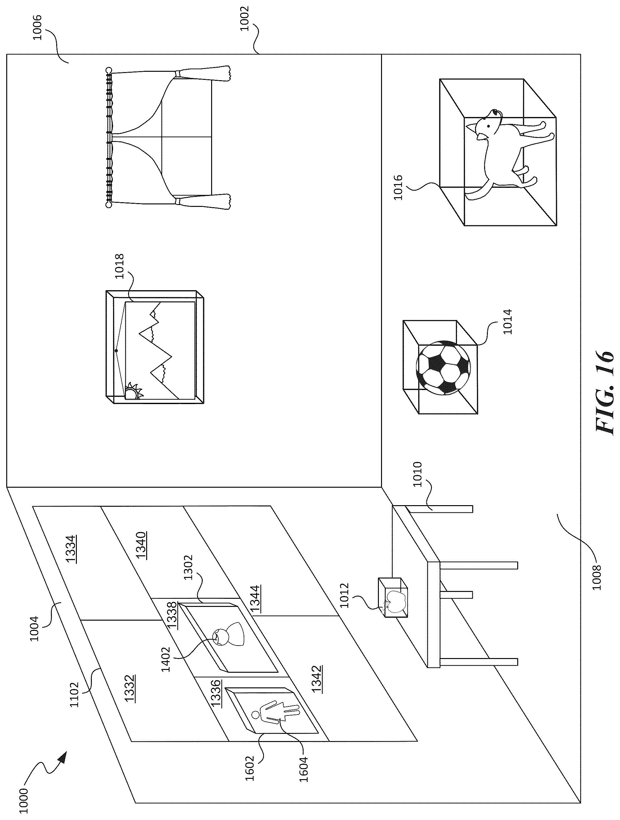 Patent US11847753 Figure 18 – Artificial reality augments and surfaces