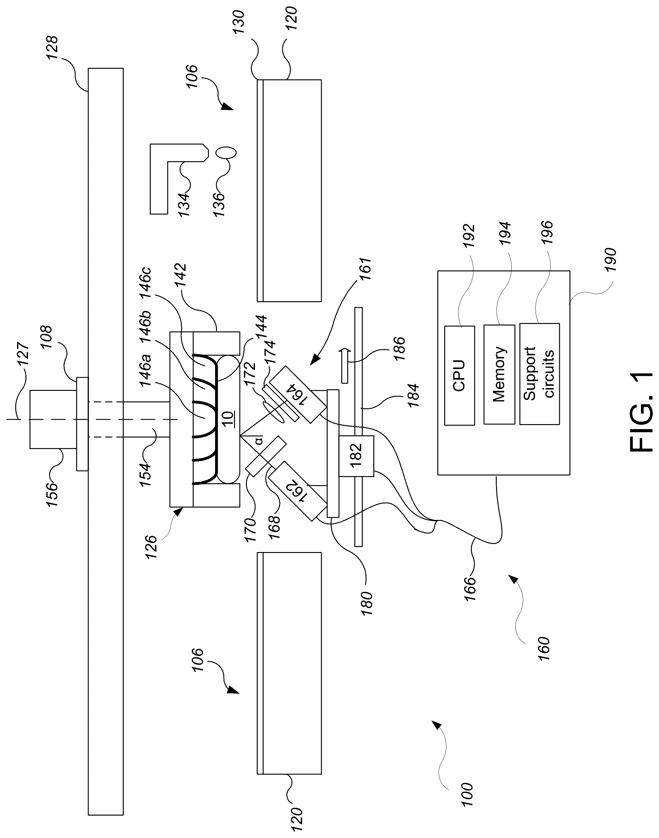 Patent US11847776 Figure 1 – System using film thickness estimation from machine learning based processing of substrate images