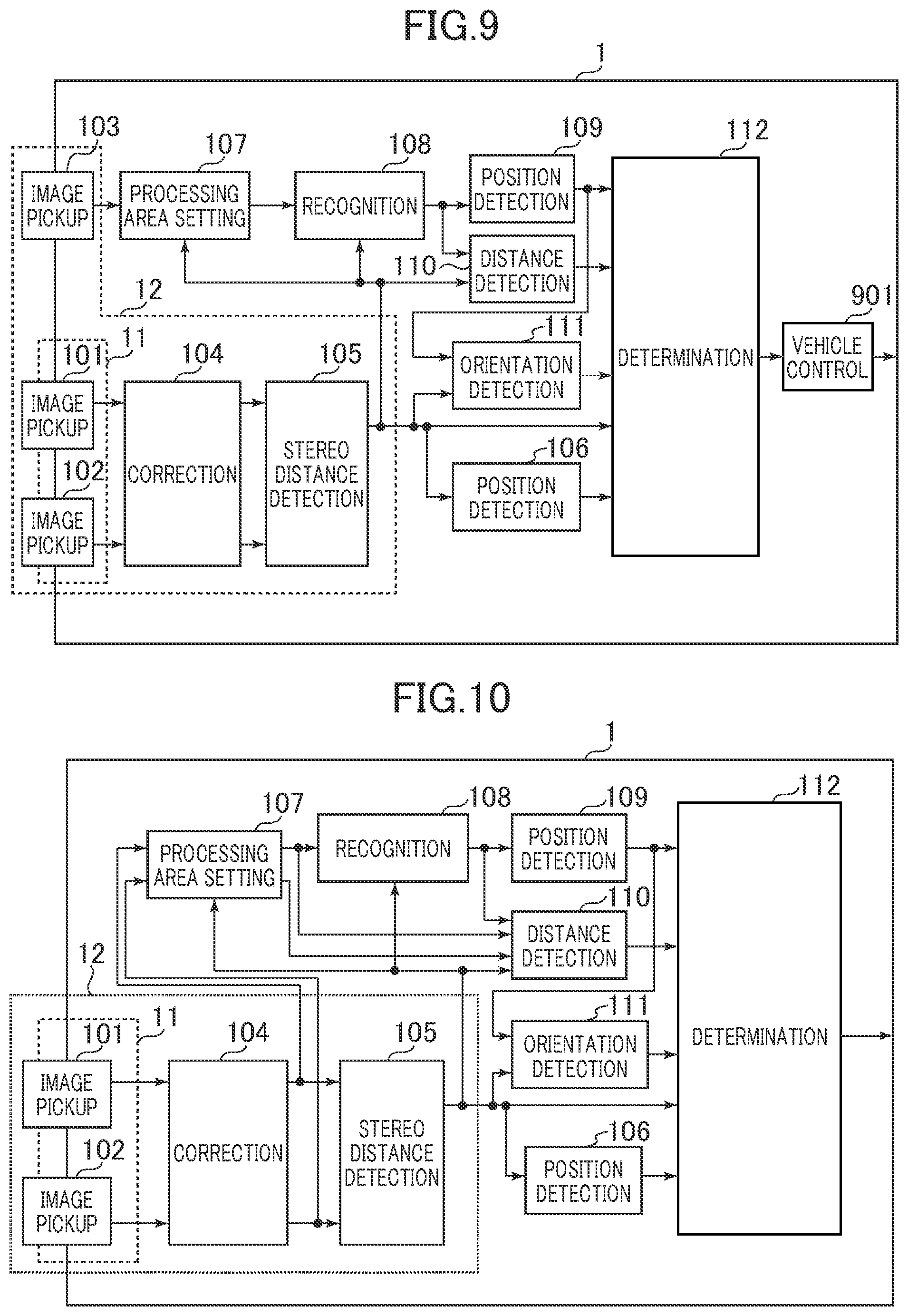Patent US11847791 Figure 7 – Object position detection device, travel control system, and travel control method
