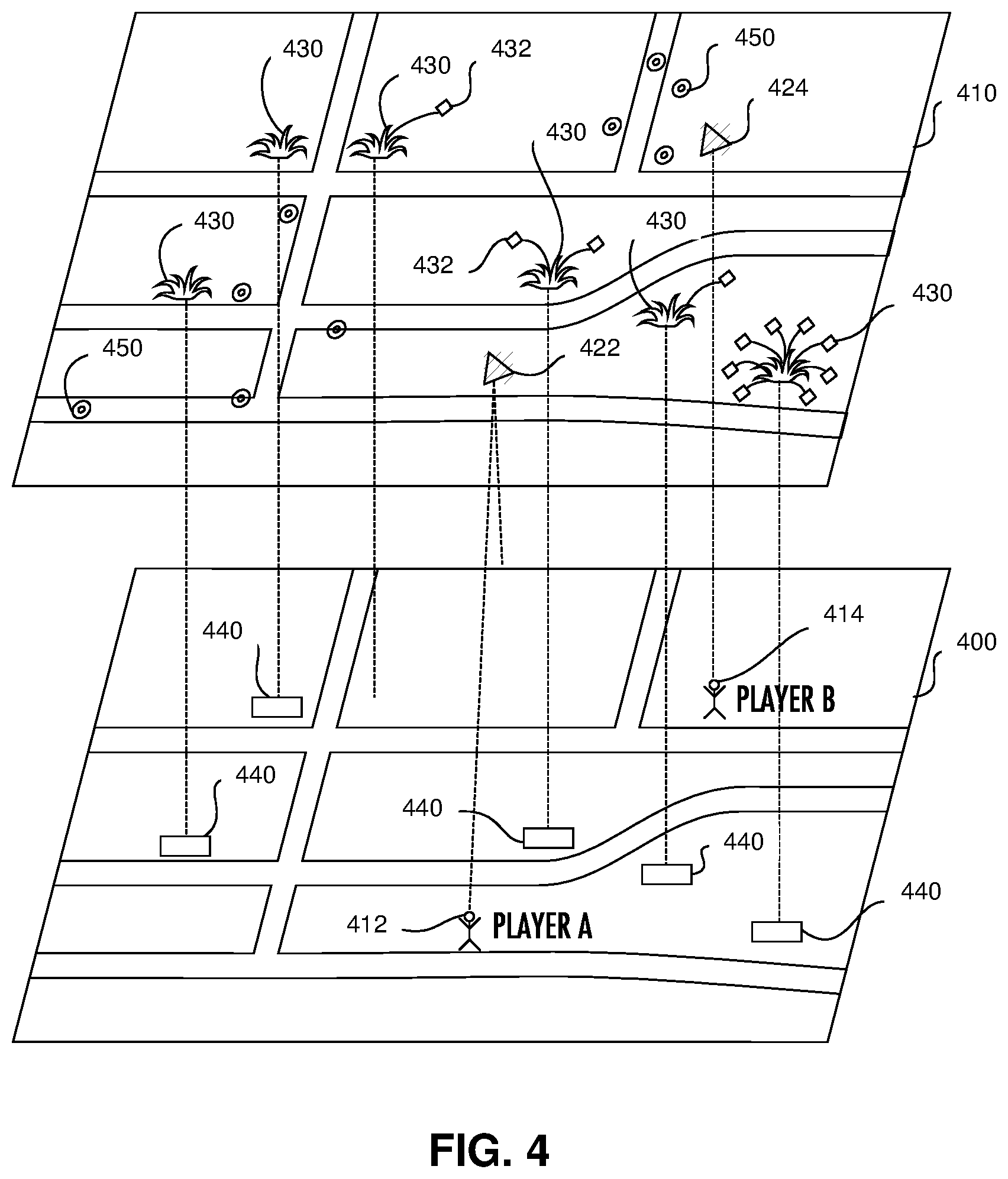 Patent US11847792 Figure 4 – Location determination and mapping with 3D line junctions