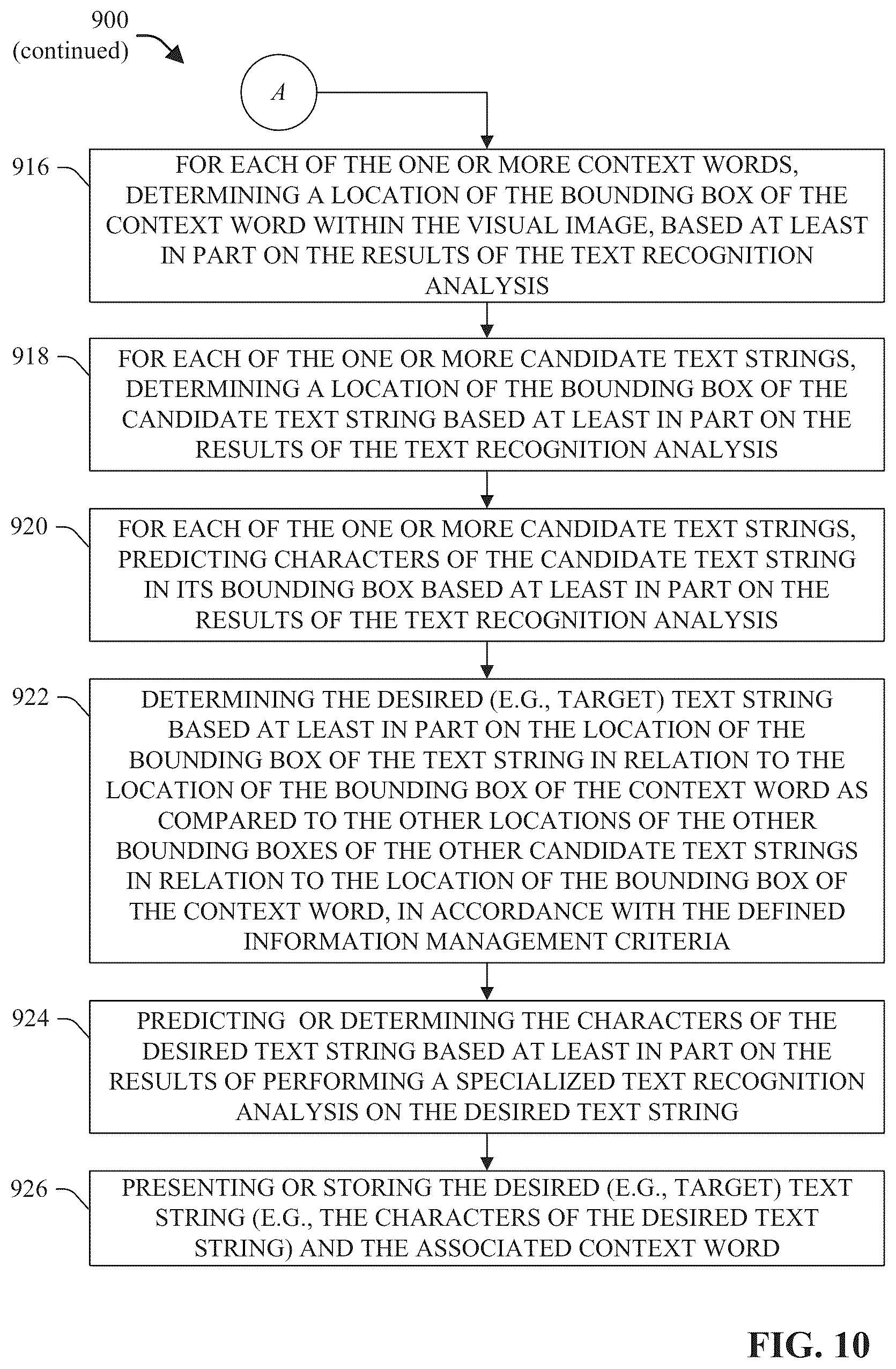 Patent US11847806 Figure 10 – Information extraction from images using neural network techniques and anchor words
