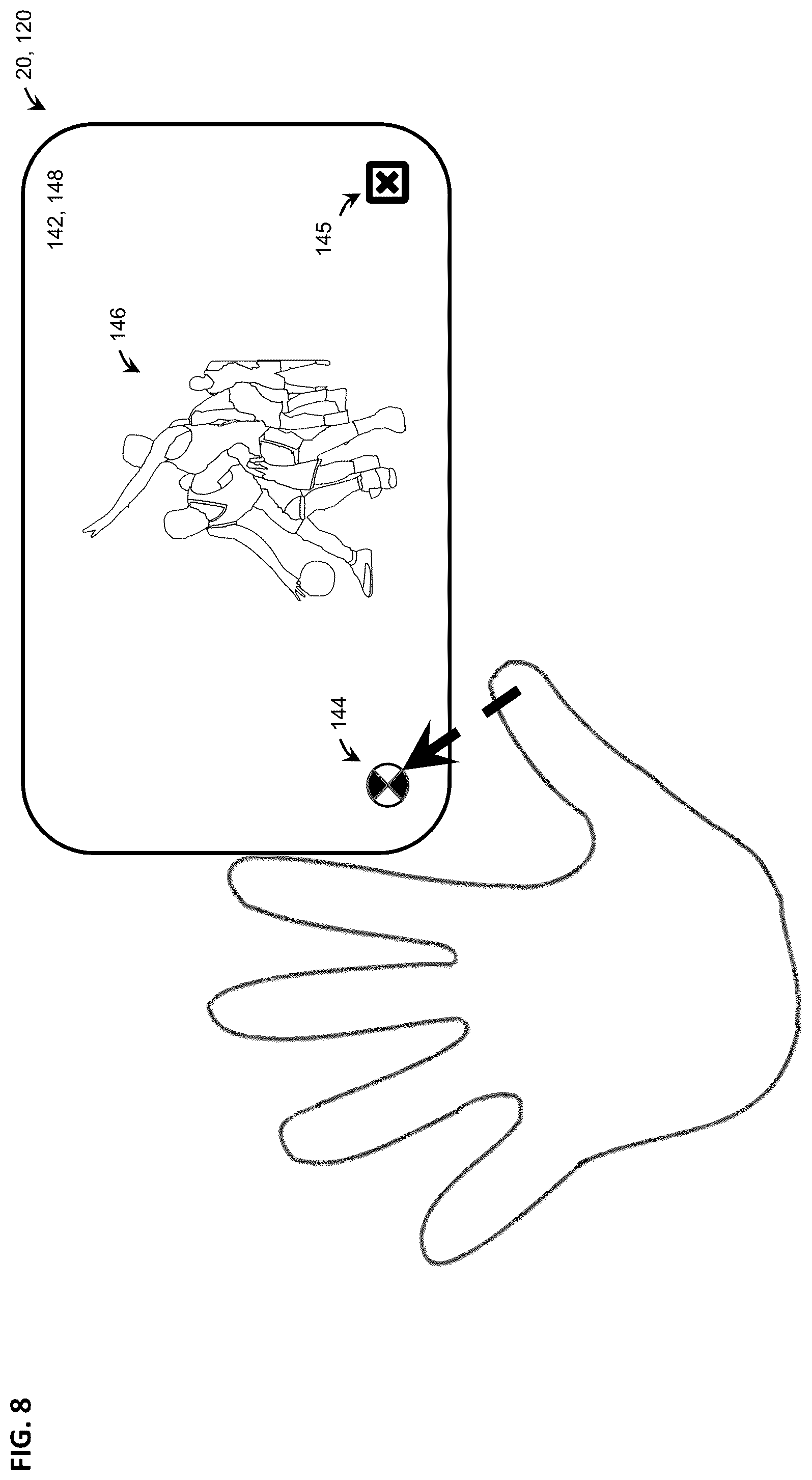 Patent US11847828 Figure 8 – System, method and device operable to produce a video