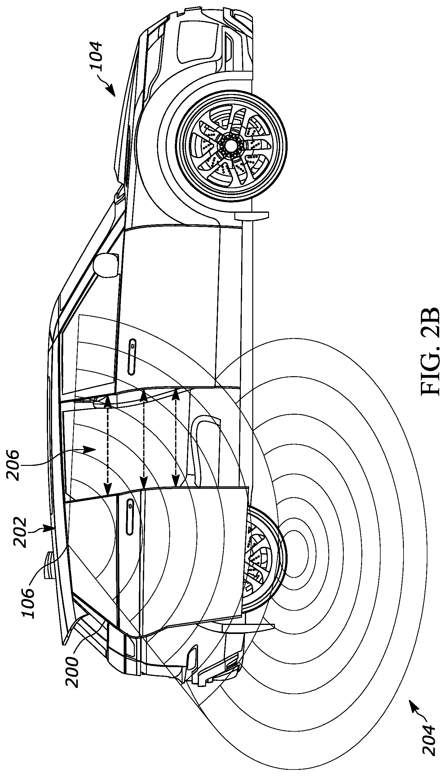 Patent US11847833 Figure 4 – Broad coverage non-contact obstacle detection
