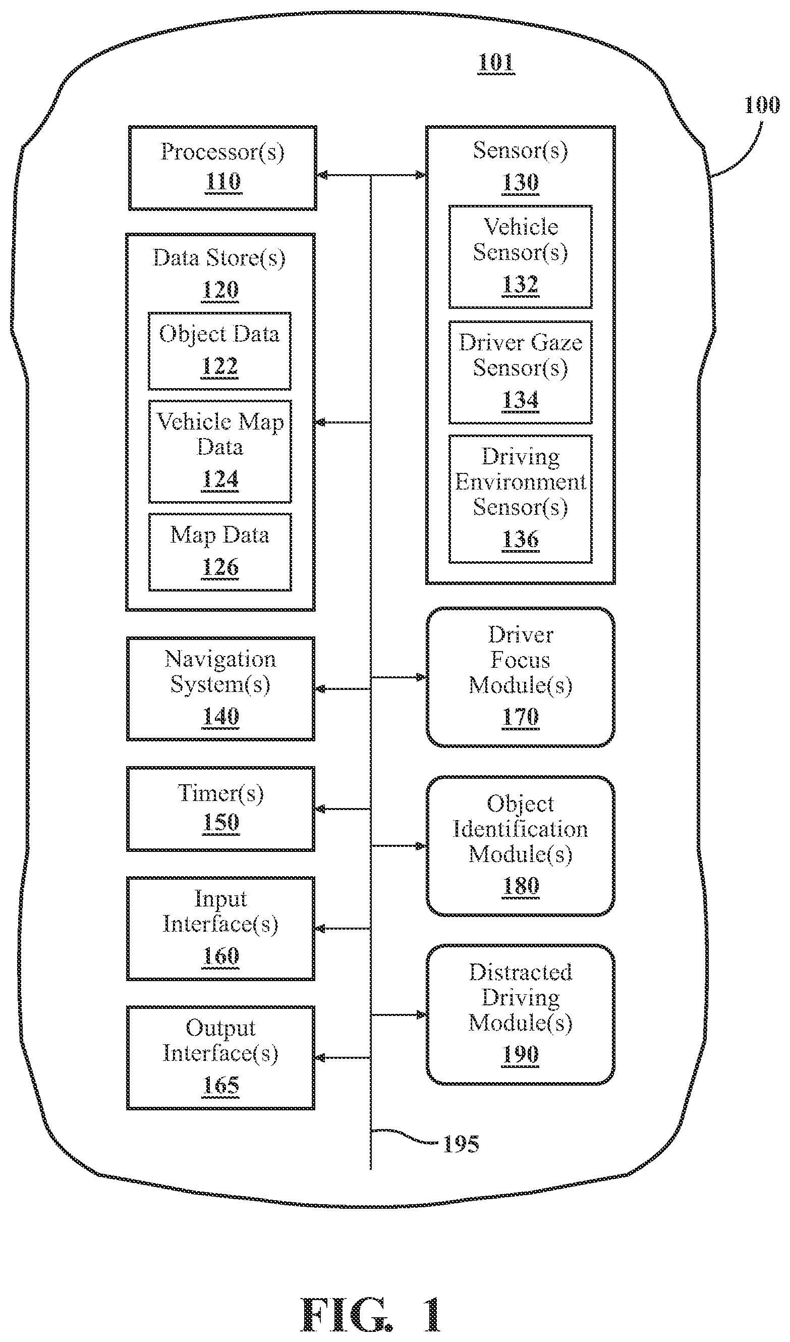 Patent US11847840 Figure 1 – Visual notification of distracted driving
