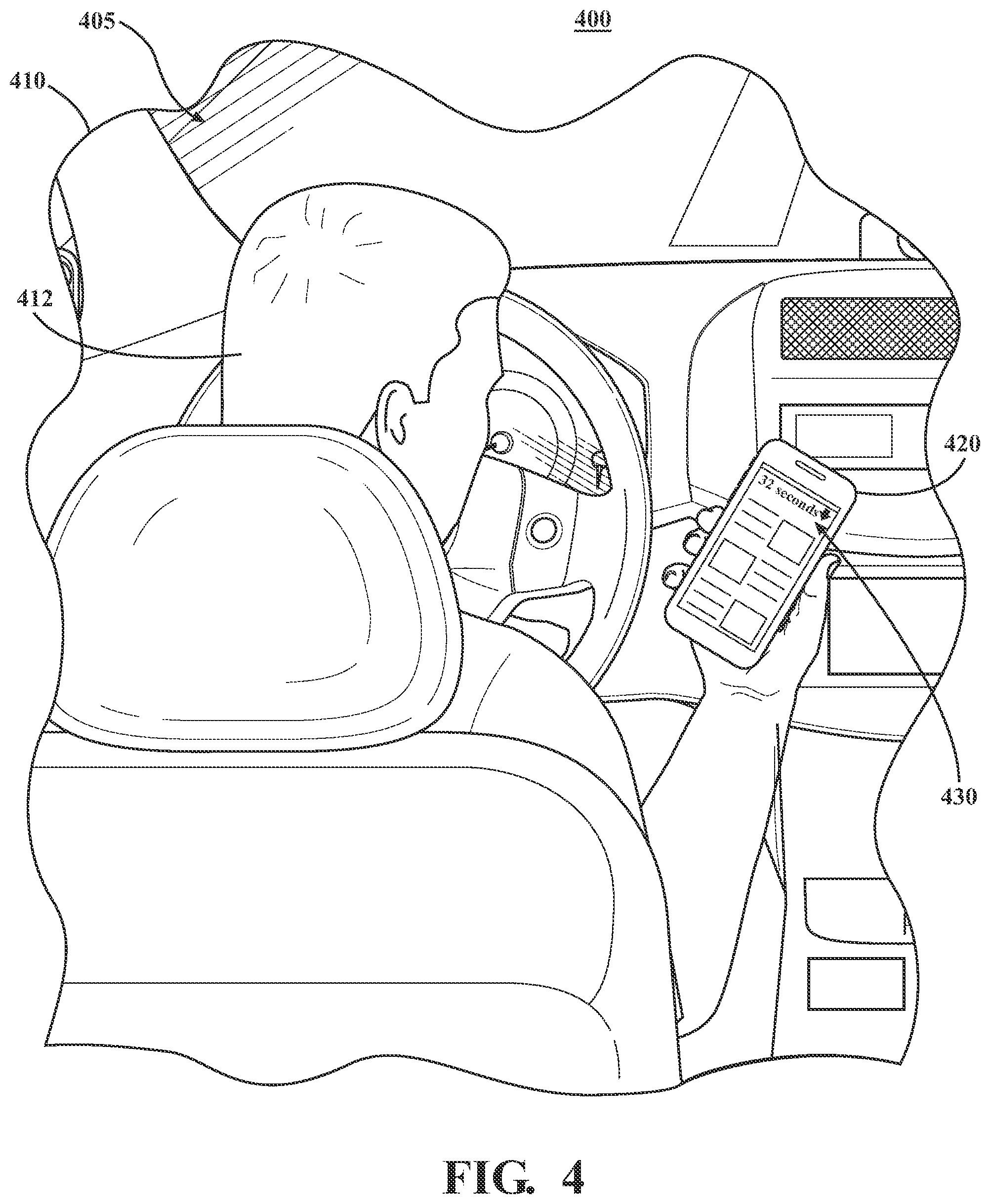 Patent US11847840 Figure 4 – Visual notification of distracted driving