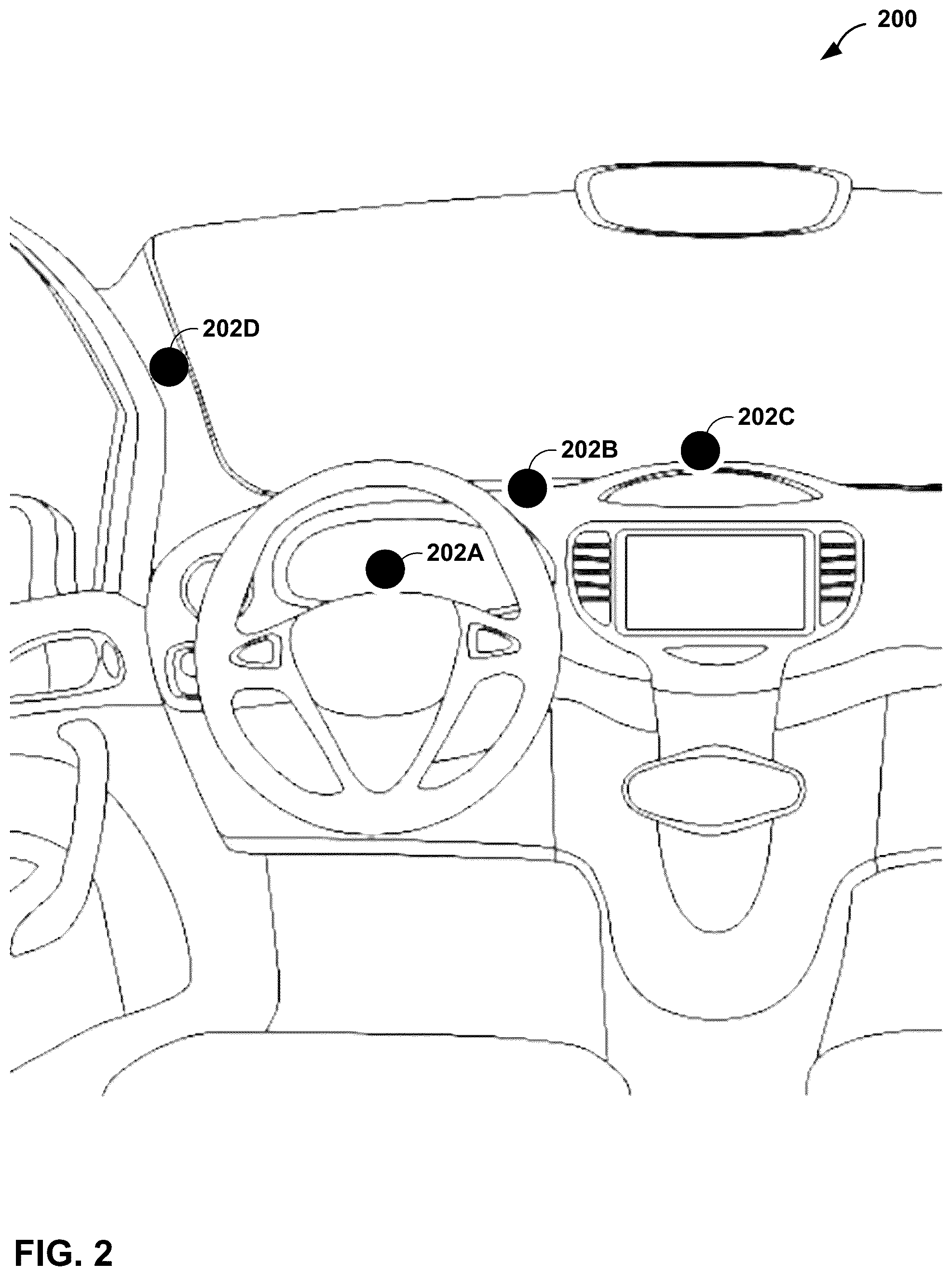Patent US11847858 Figure 2 – Vehicle occupant engagement using three-dimensional eye gaze vectors