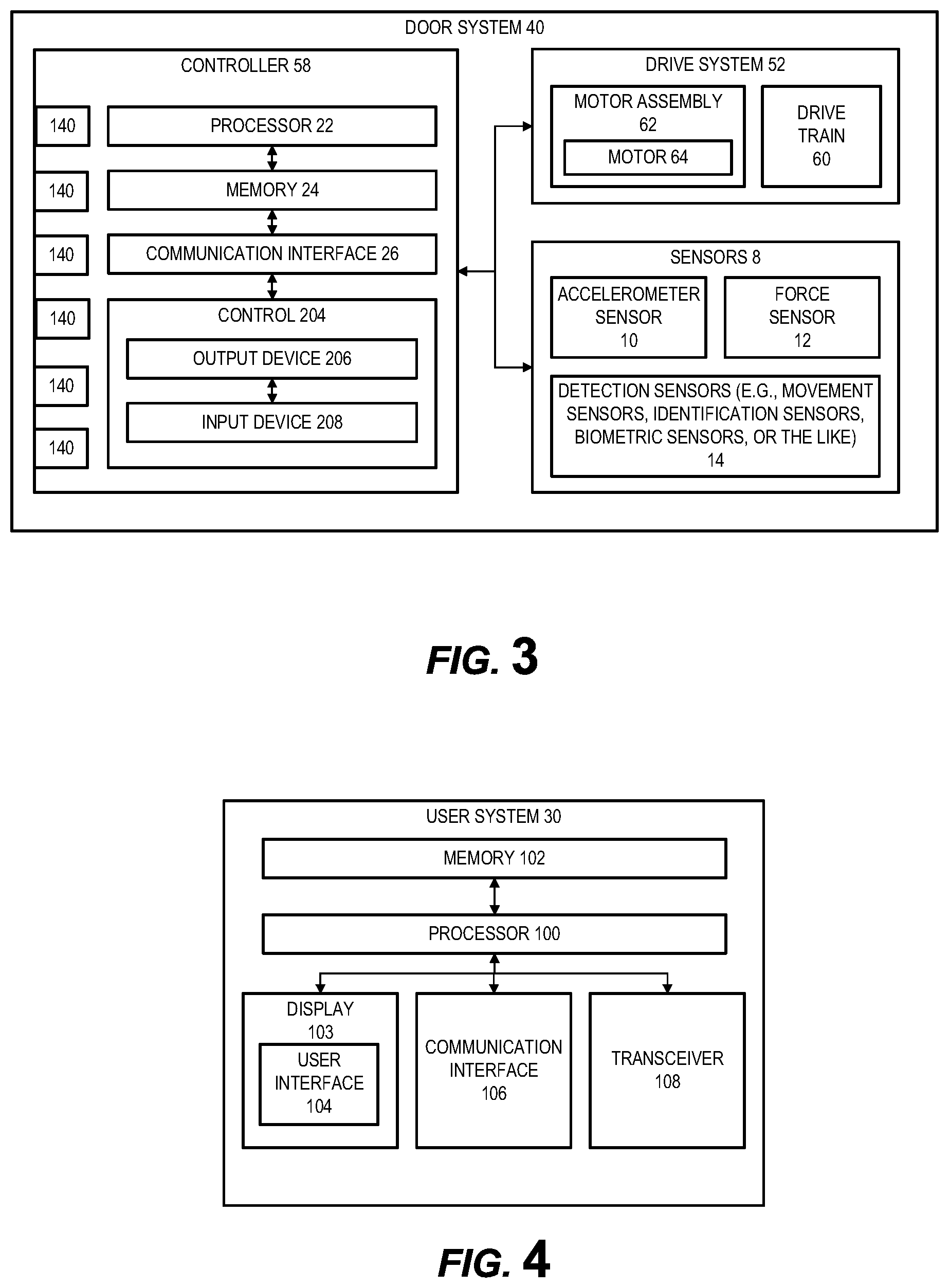 Patent US11847864 Figure 3 – Door system with authentication and activation