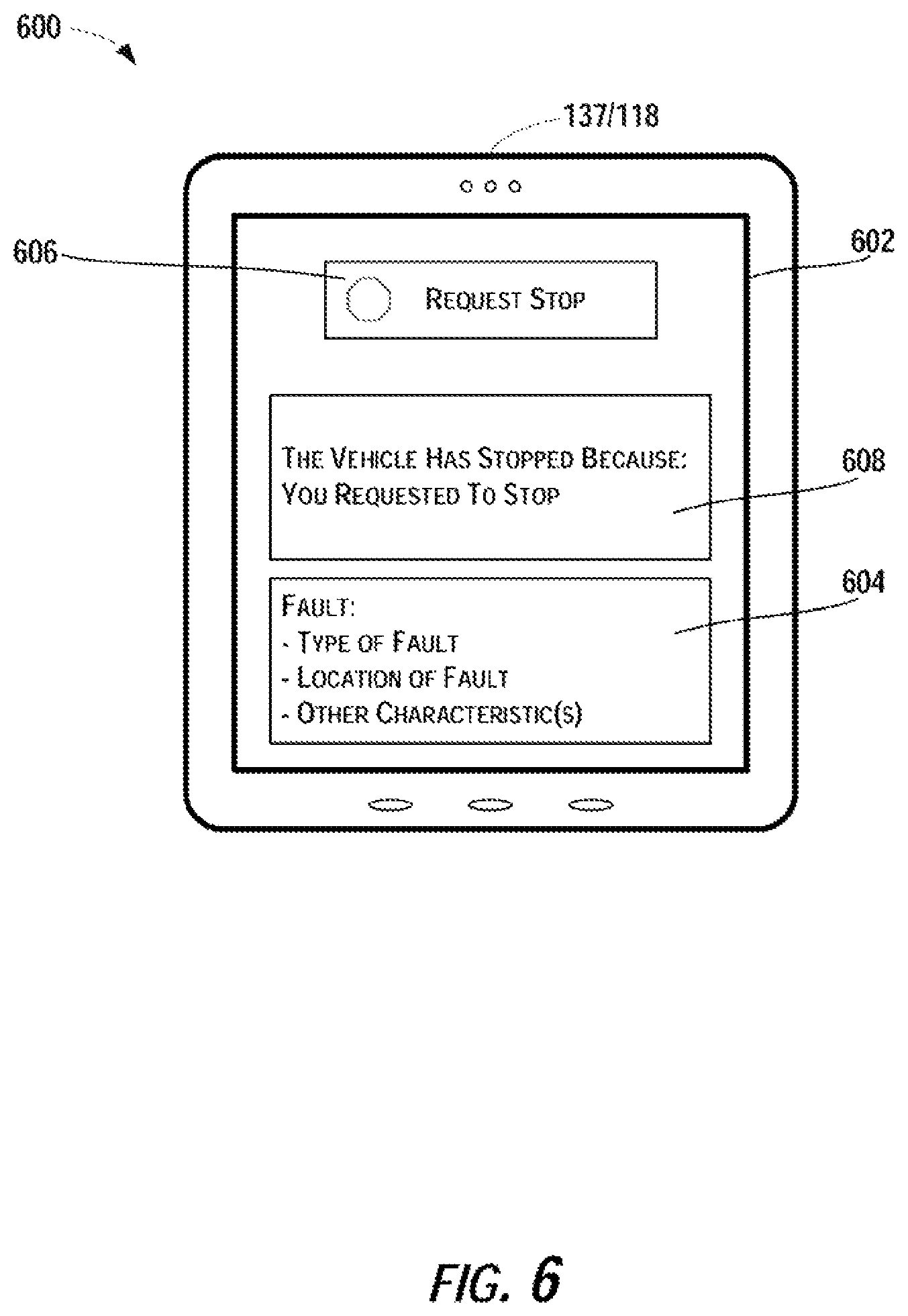 Patent US11847870 Figure 6 – Vehicle management system