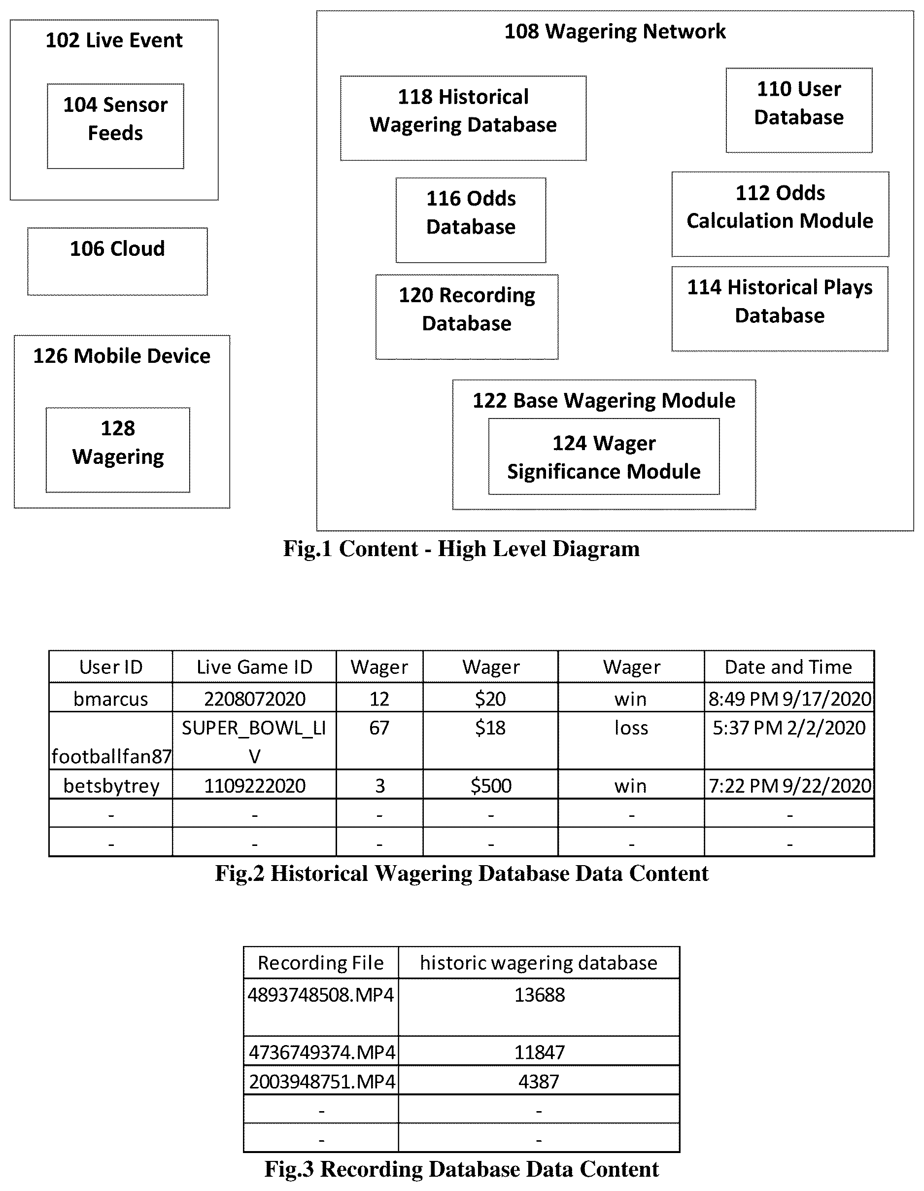 Patent US11847883 Figure 1 – Live event recording method and system
