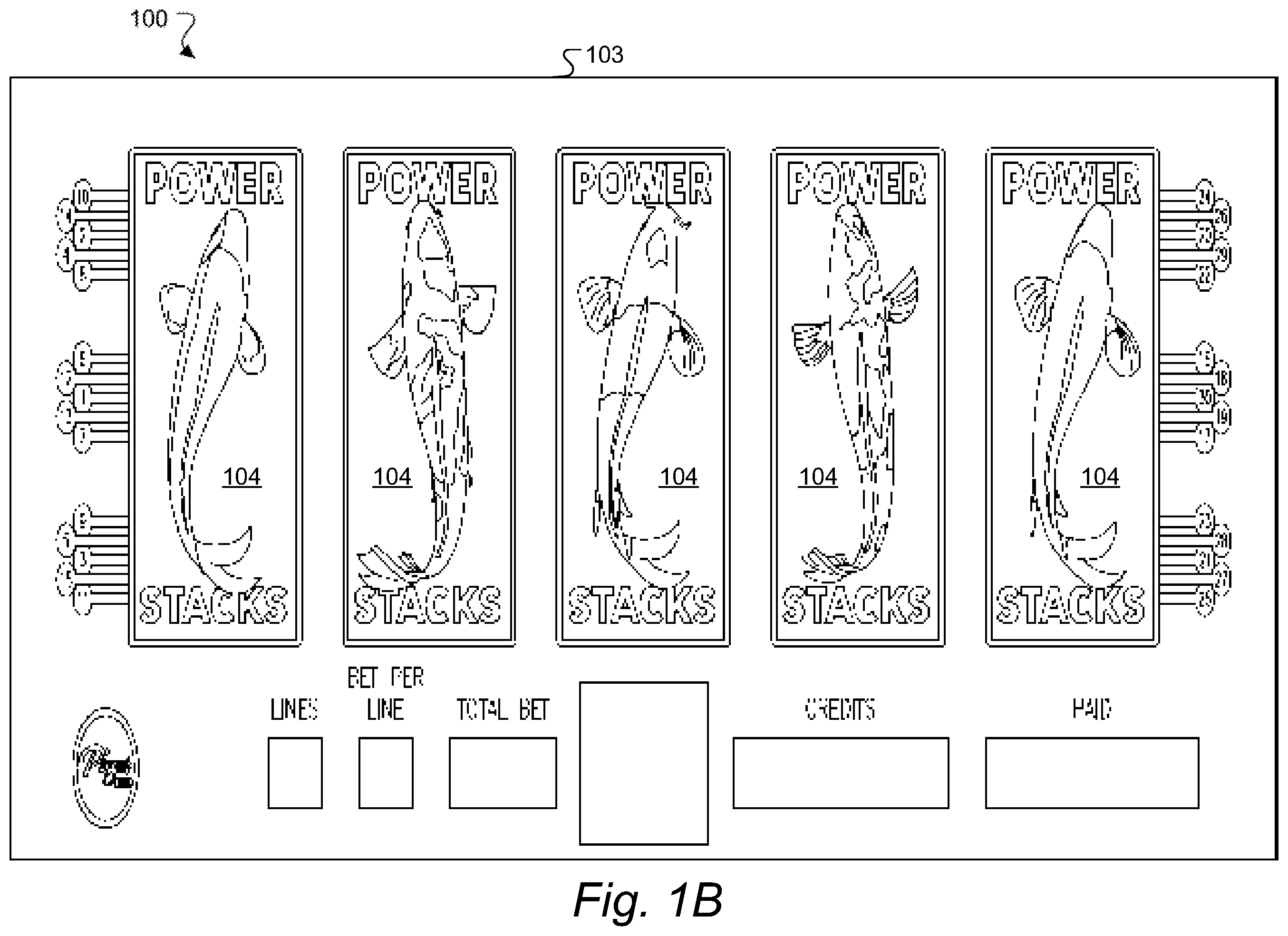 Patent US11847884 Figure 2 – Wagering game, gaming machine, networked gaming system and method with nudging re-spinning stacked wilds