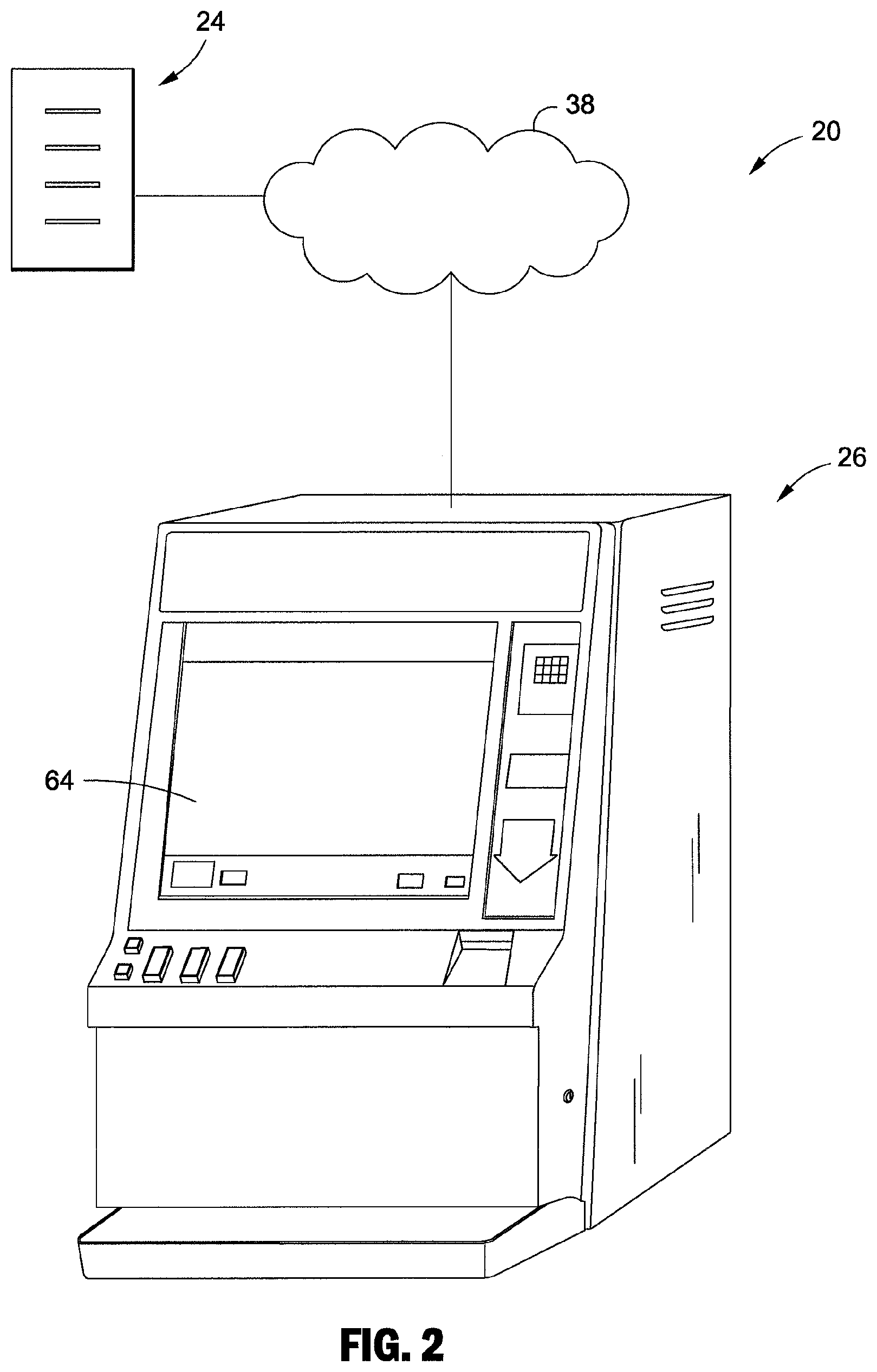 Patent US11847891 Figure 2 – Seamless initiation of primary and secondary games at modified gaming machines