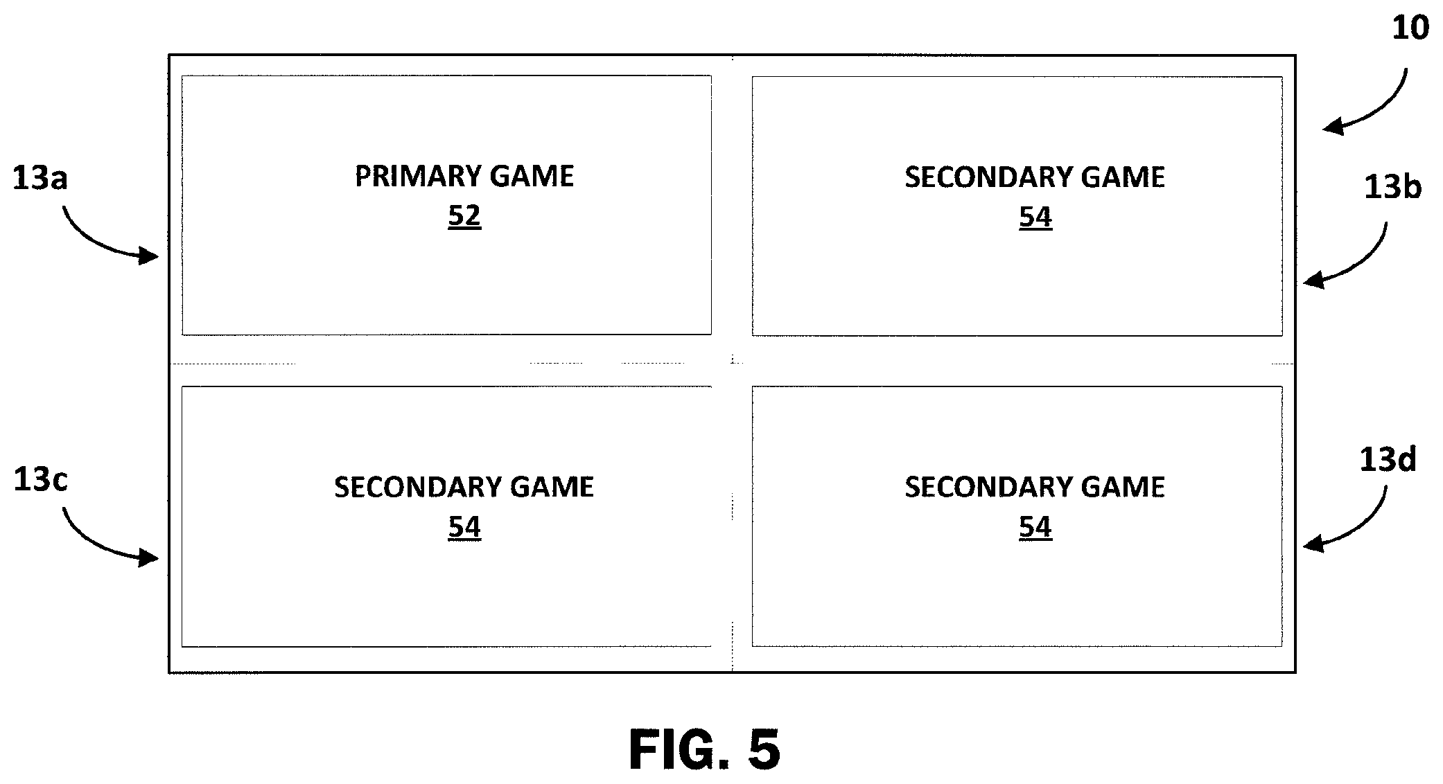 Patent US11847891 Figure 5 – Seamless initiation of primary and secondary games at modified gaming machines