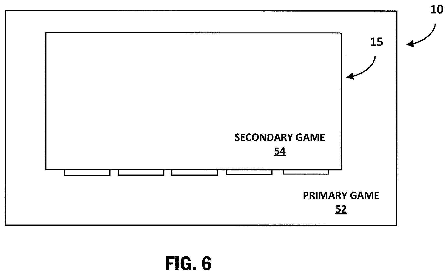 Patent US11847891 Figure 6 – Seamless initiation of primary and secondary games at modified gaming machines
