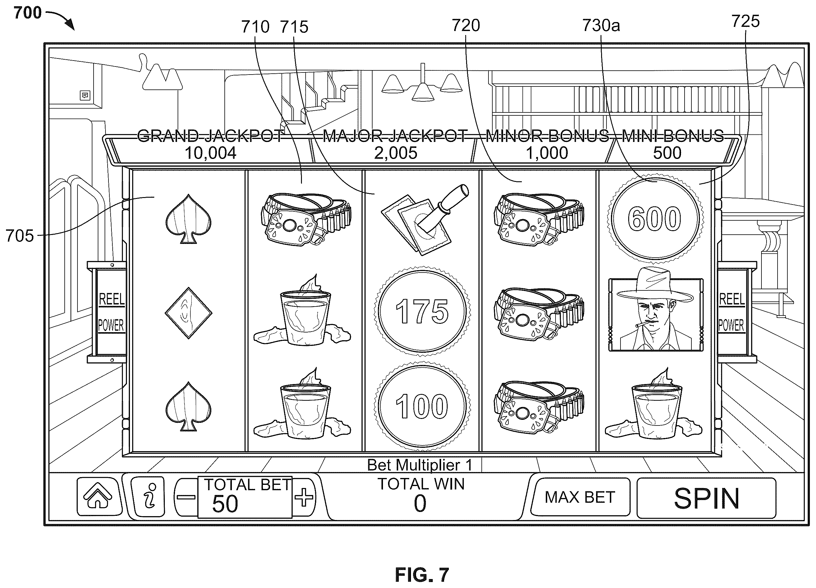 Patent US11847892 Figure 7 – Controlling an electronic gaming machine to provide a prize on symbol trigger