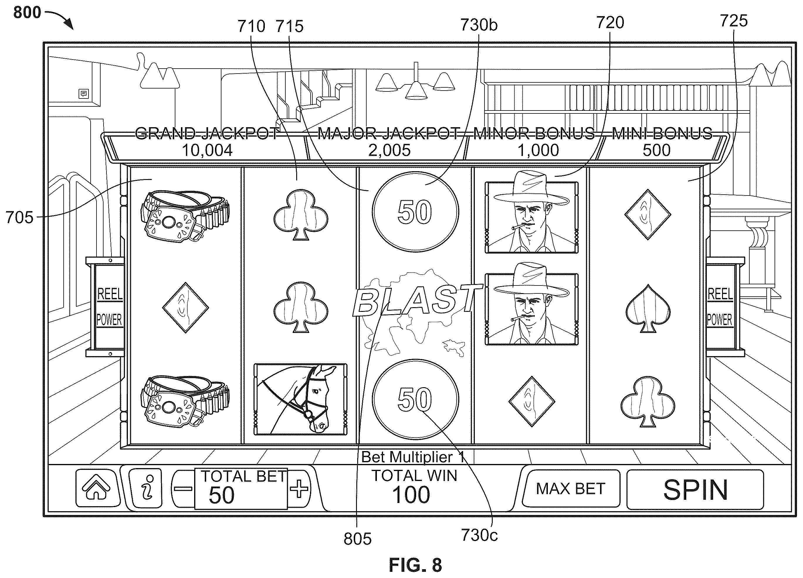 Patent US11847892 Figure 8 – Controlling an electronic gaming machine to provide a prize on symbol trigger