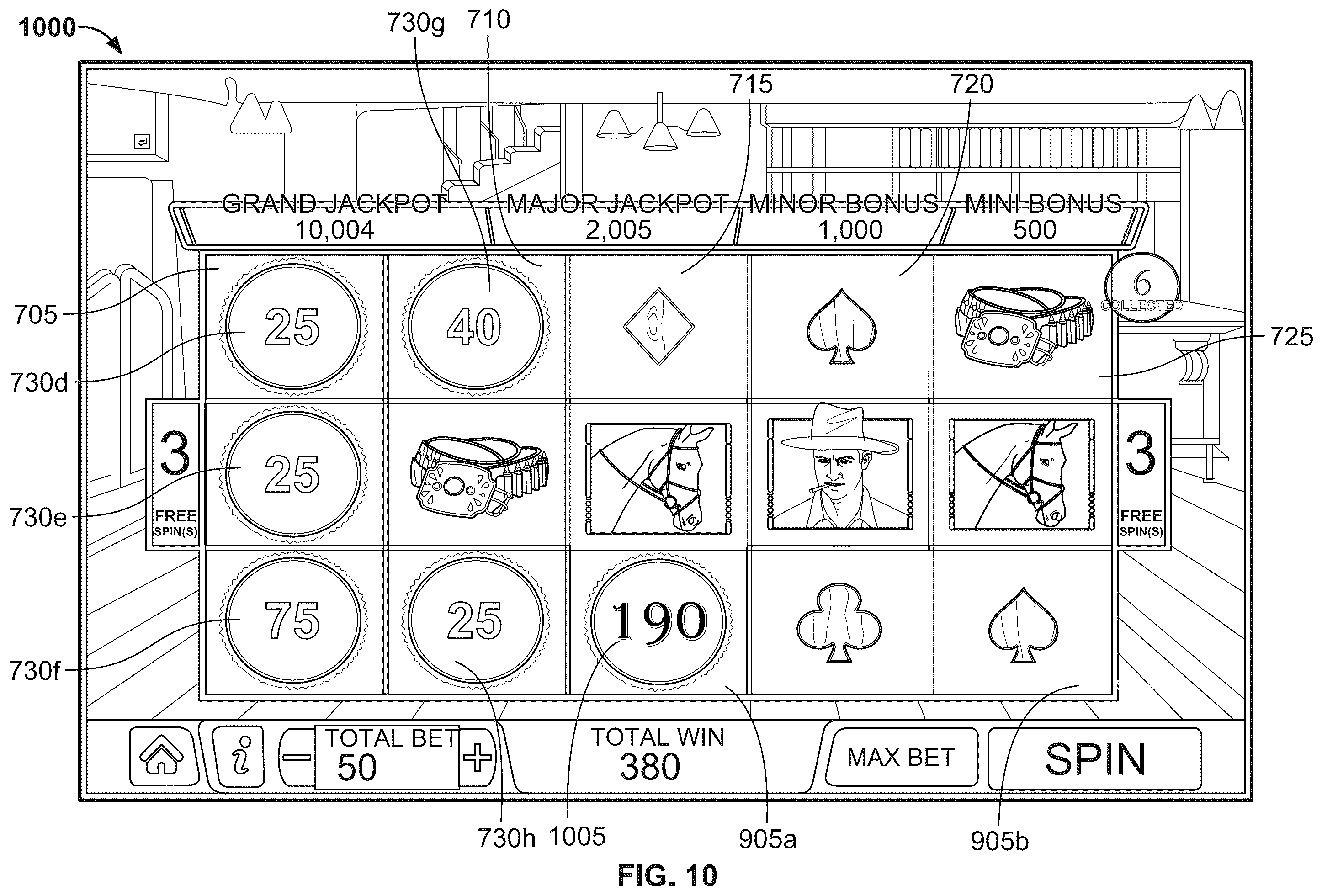 Patent US11847892 Figure 10 – Controlling an electronic gaming machine to provide a prize on symbol trigger