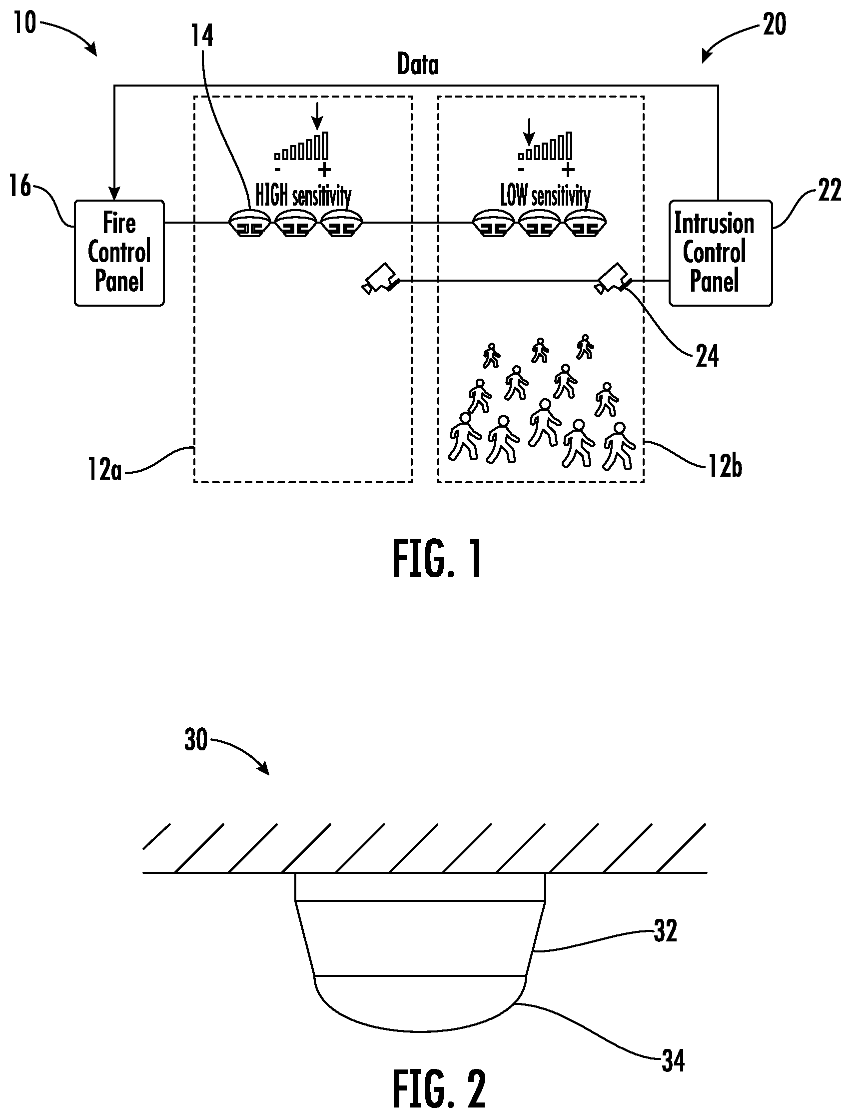 Patent US11847898 Figure 1 – Adaptive fire detection