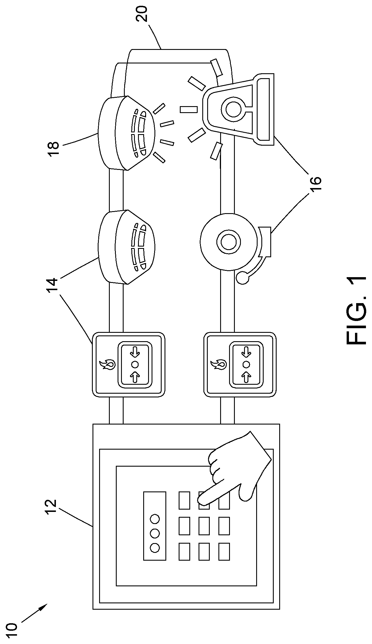 Patent US11847901 Figure 1 – Addressing for fire loop