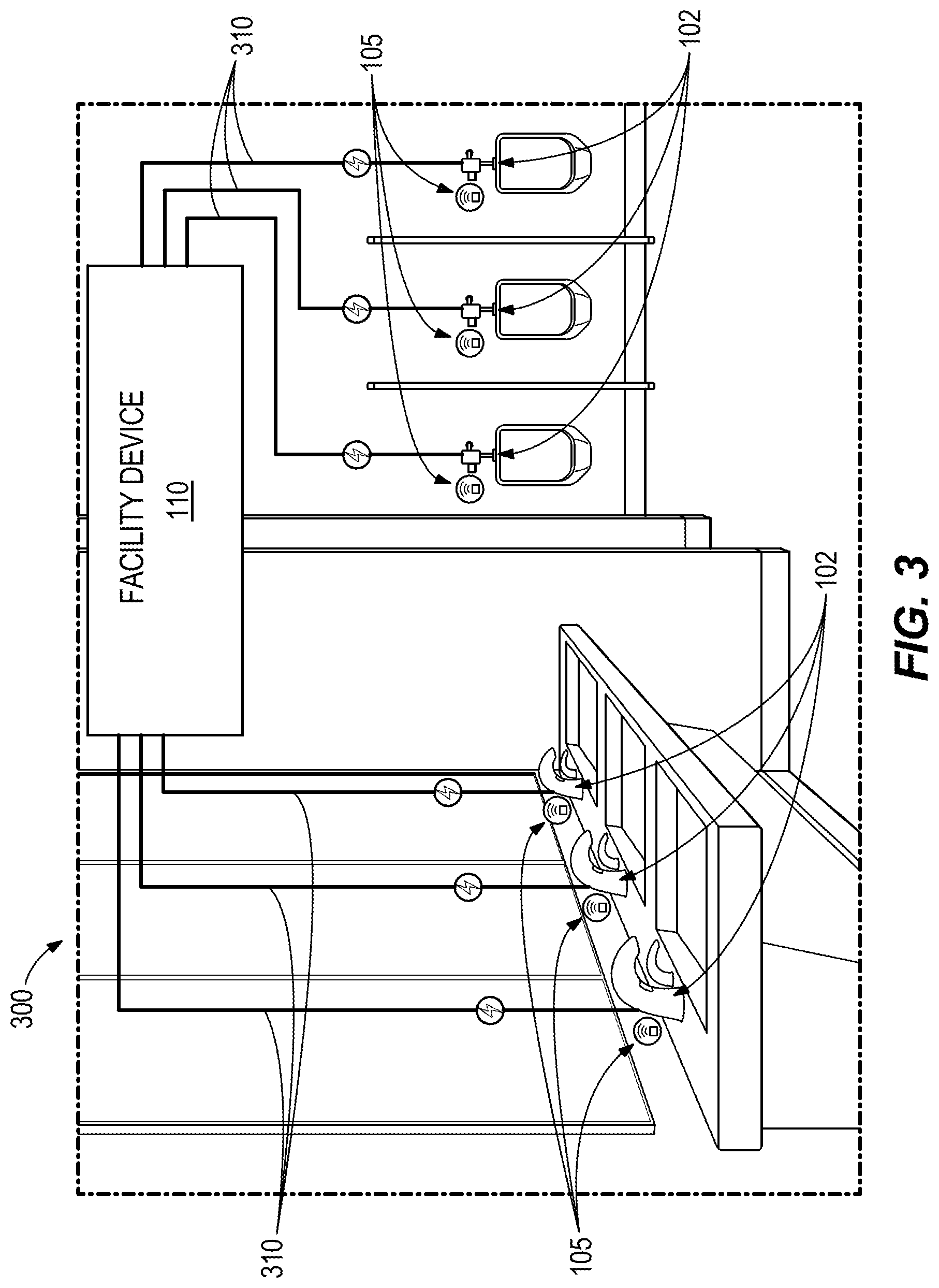 Patent US11847905 Figure 3 – Cloud-connected occupancy lights and status indication