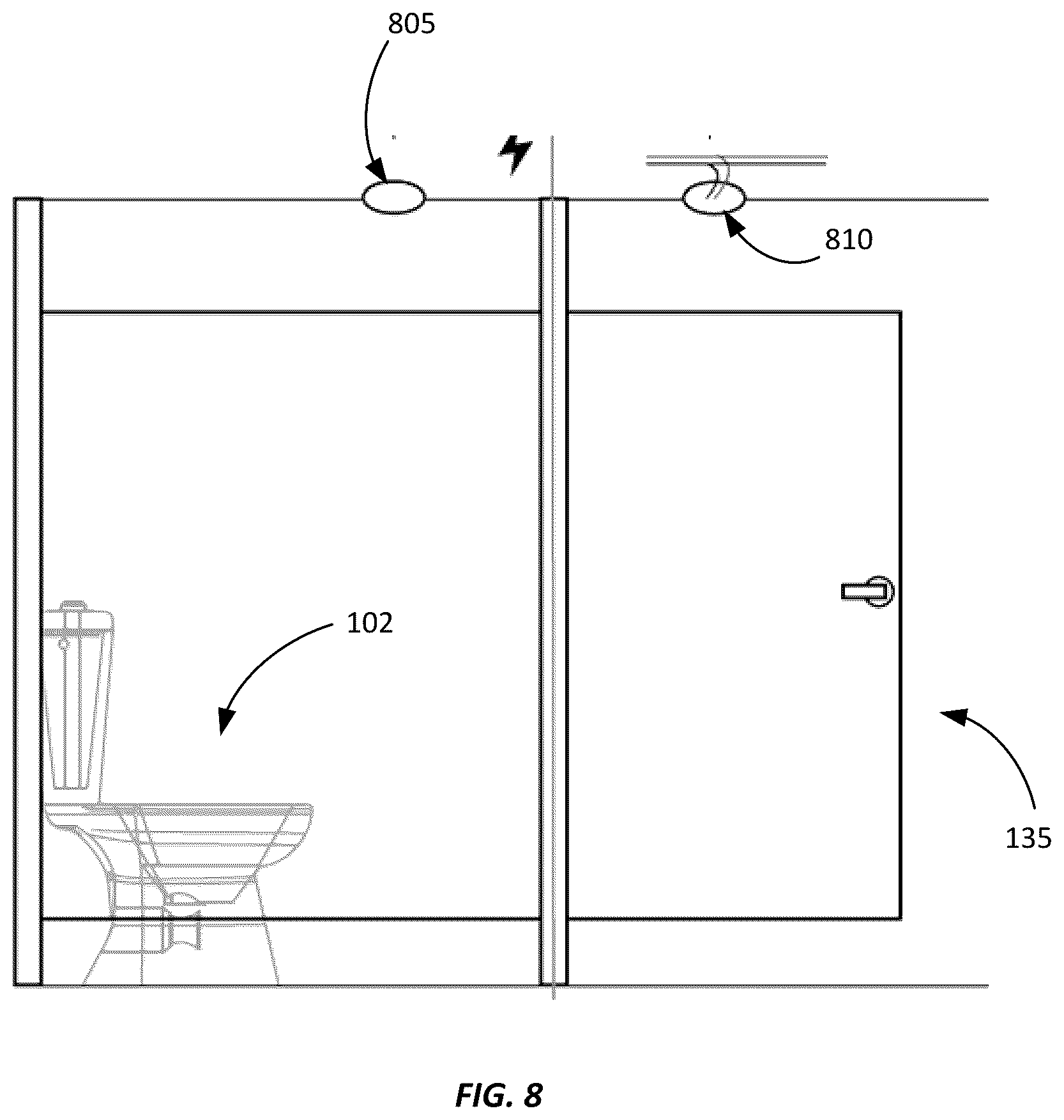 Patent US11847905 Figure 8 – Cloud-connected occupancy lights and status indication