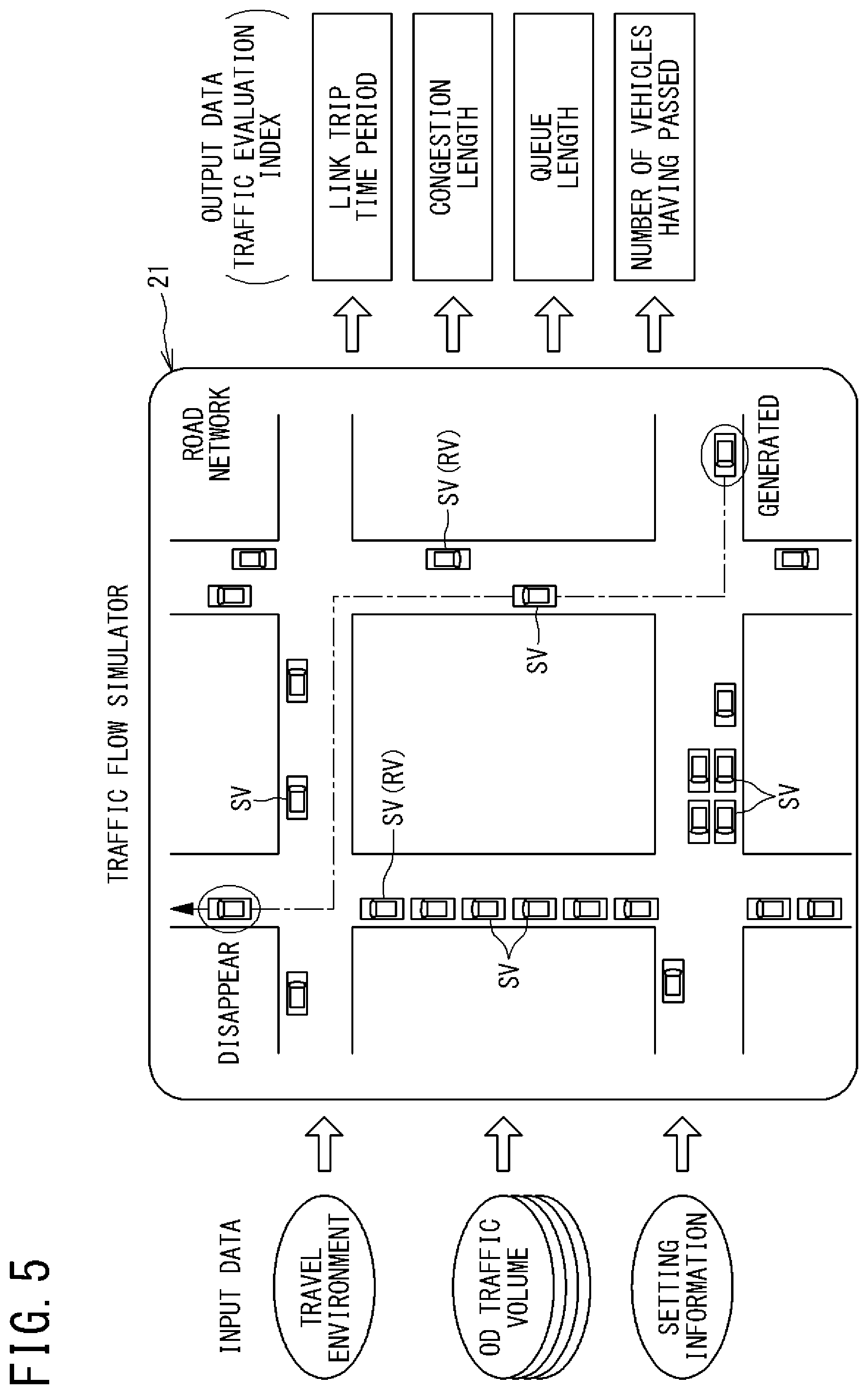 Patent US11847907 Figure 5 – Traffic flow simulator, simulation method of traffic flow, and computer program