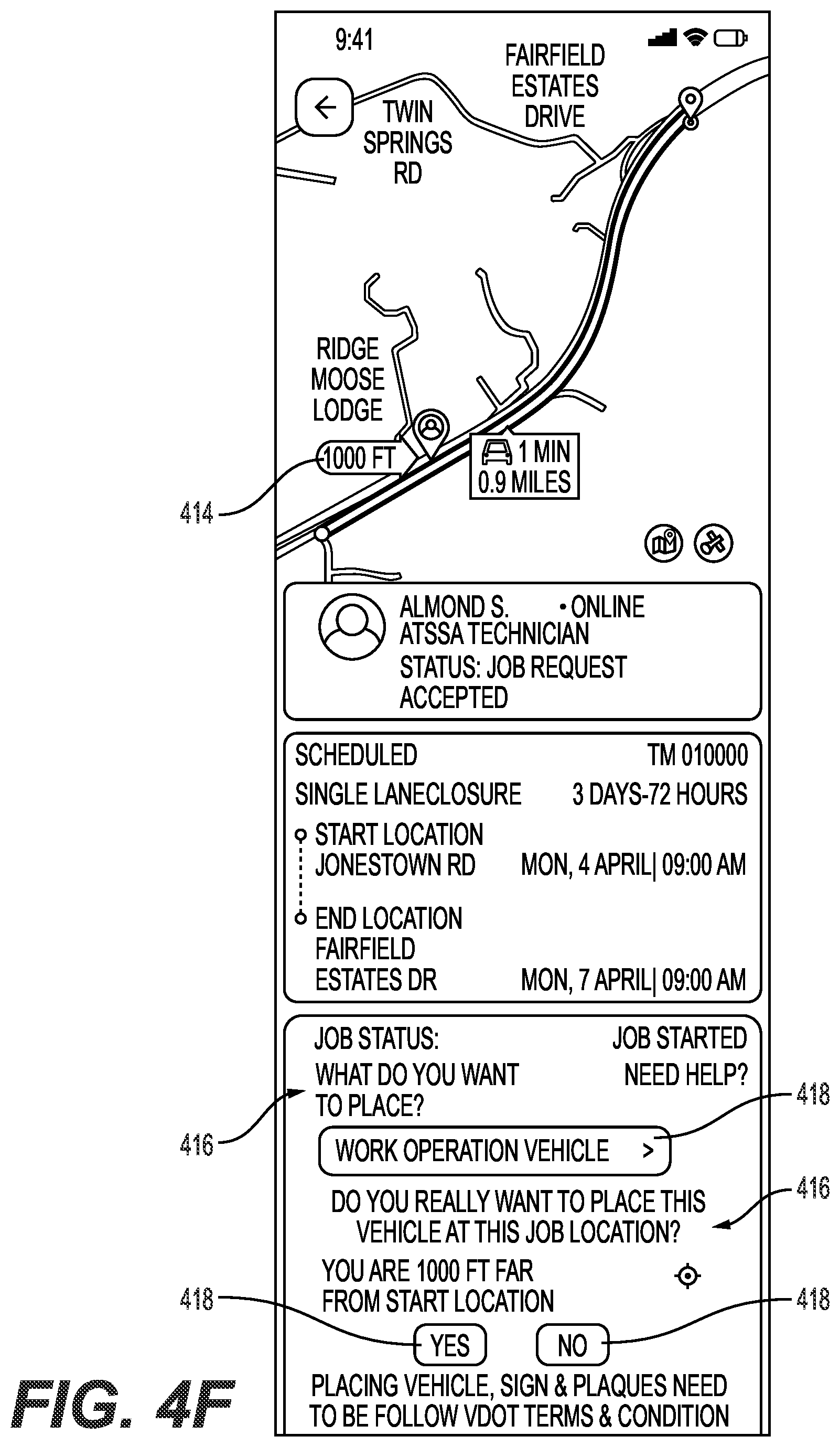 Patent US11847912 Figure 9 – Systems and methods for generating traffic work zones