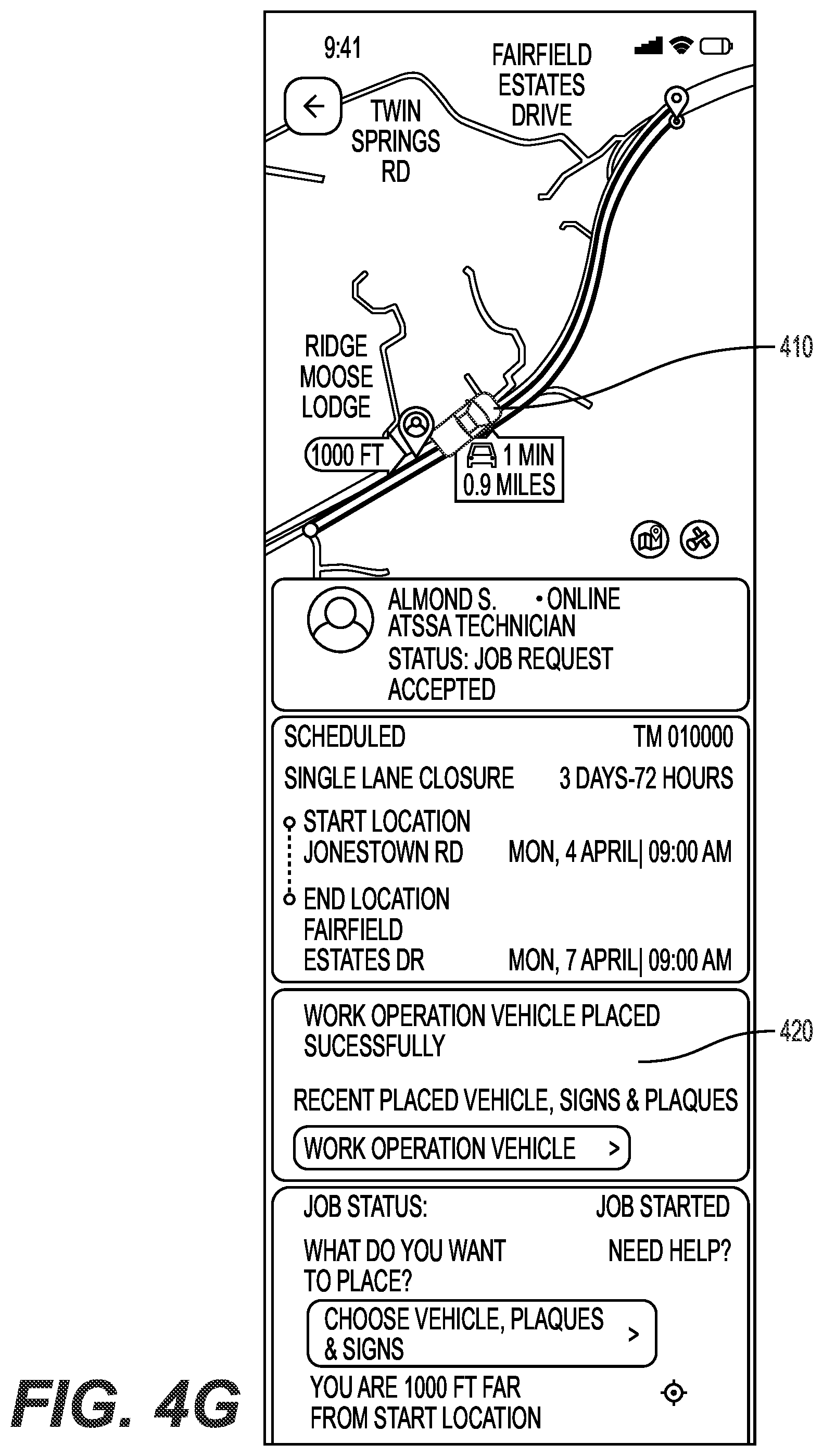 Patent US11847912 Figure 10 – Systems and methods for generating traffic work zones
