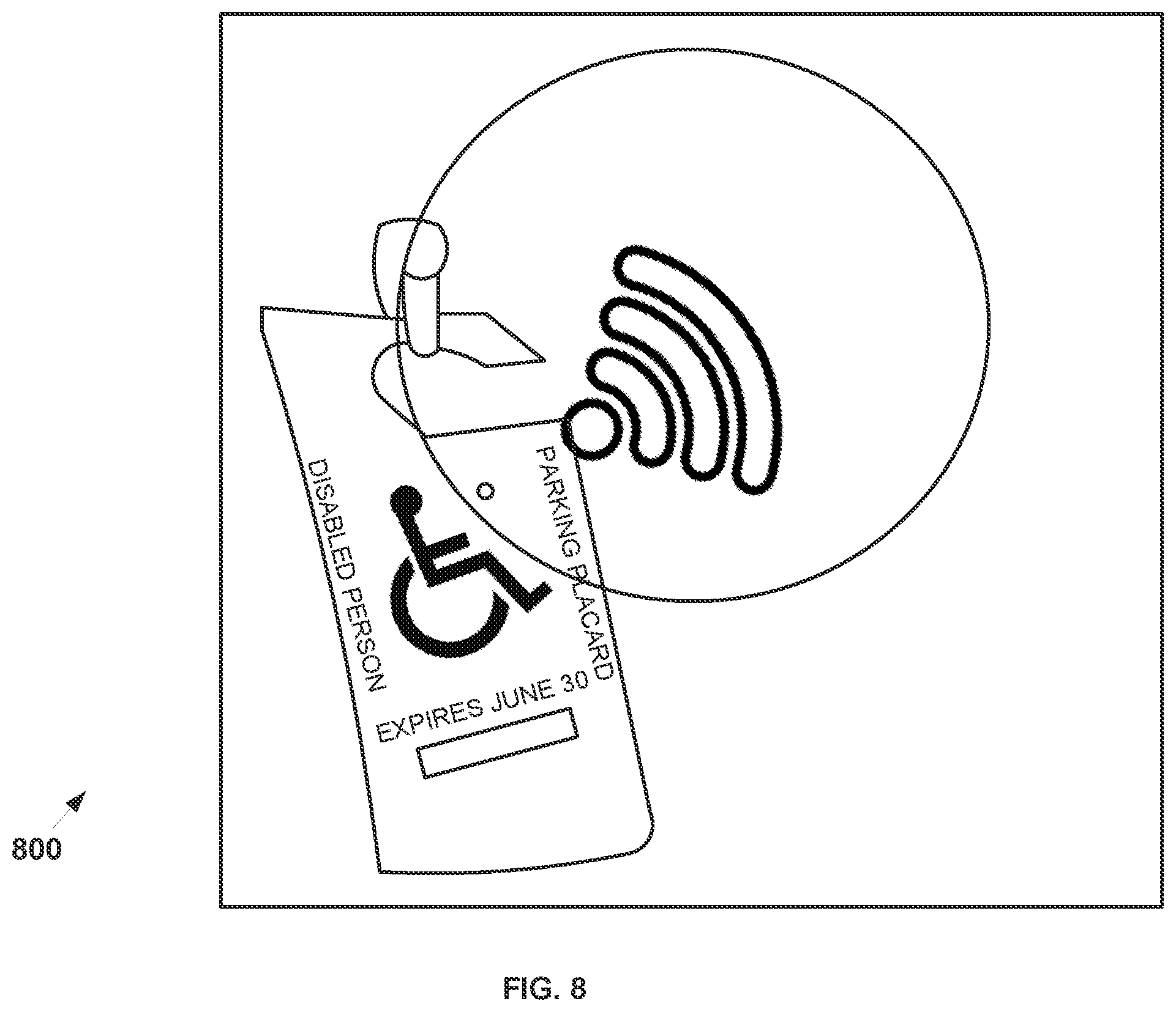 Patent US11847916 Figure 8 – Advanced parking management system