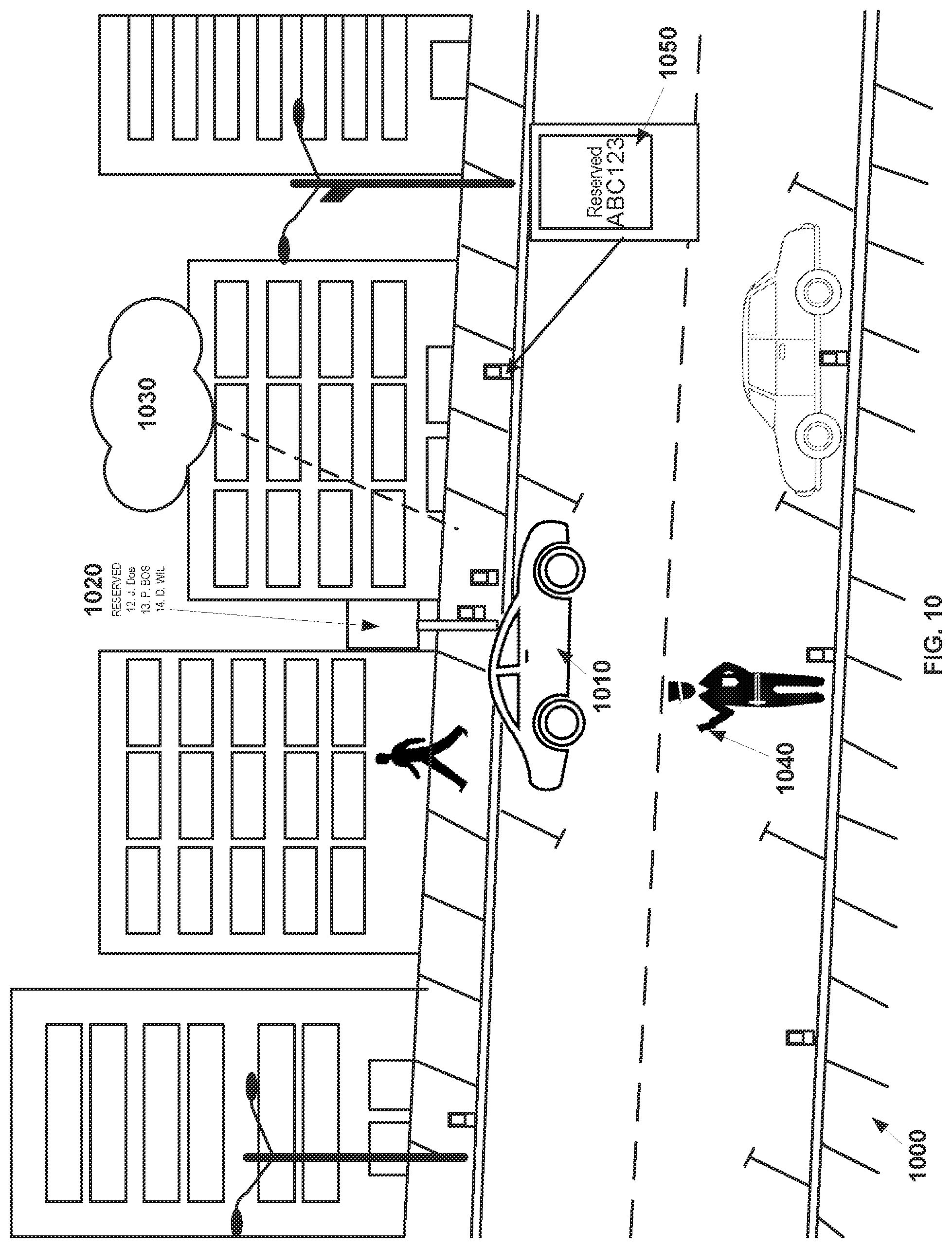Patent US11847916 Figure 10 – Advanced parking management system