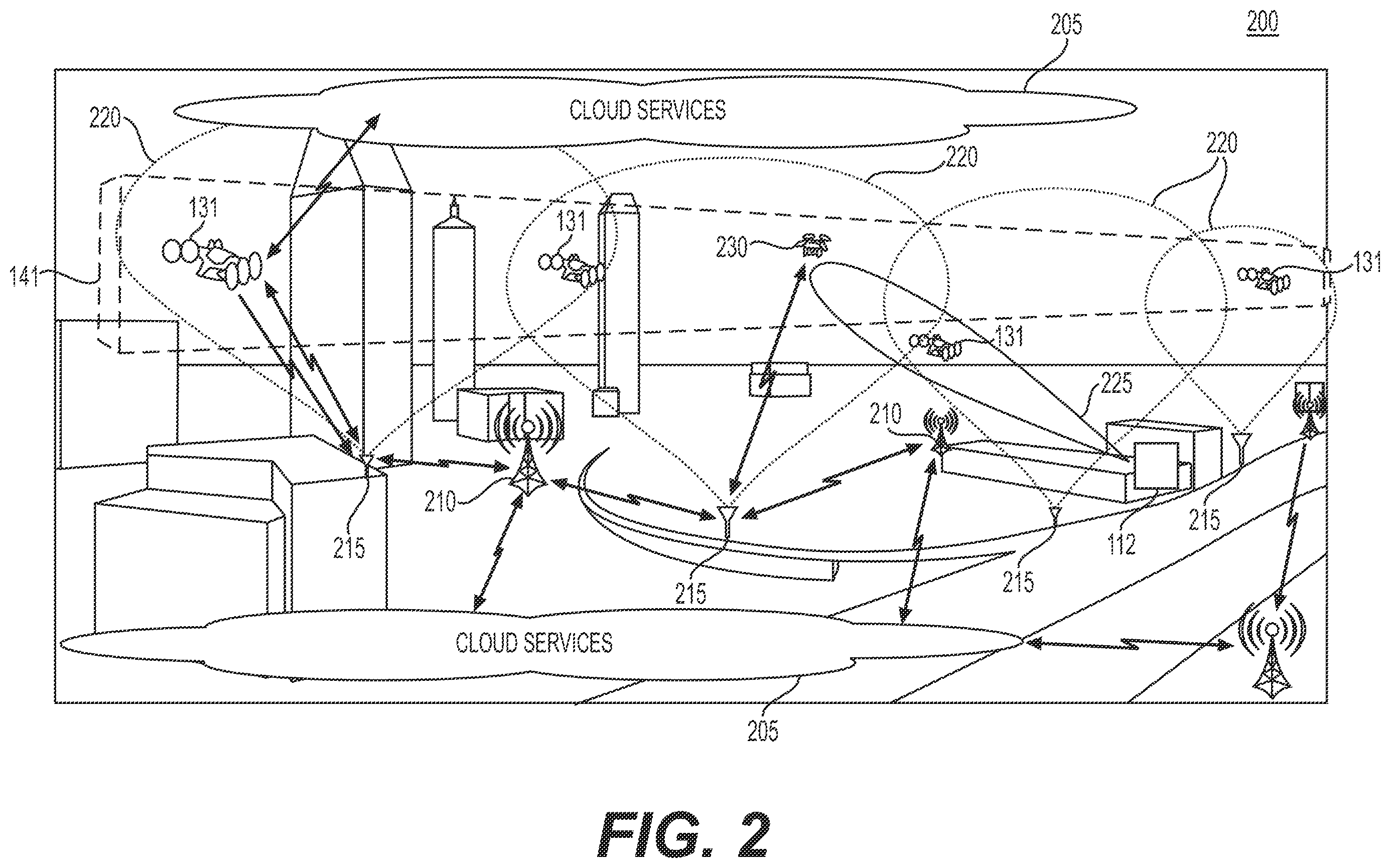 Patent US11847925 Figure 2 – Systems and methods to display an elevated landing port for an urban air mobility vehicle